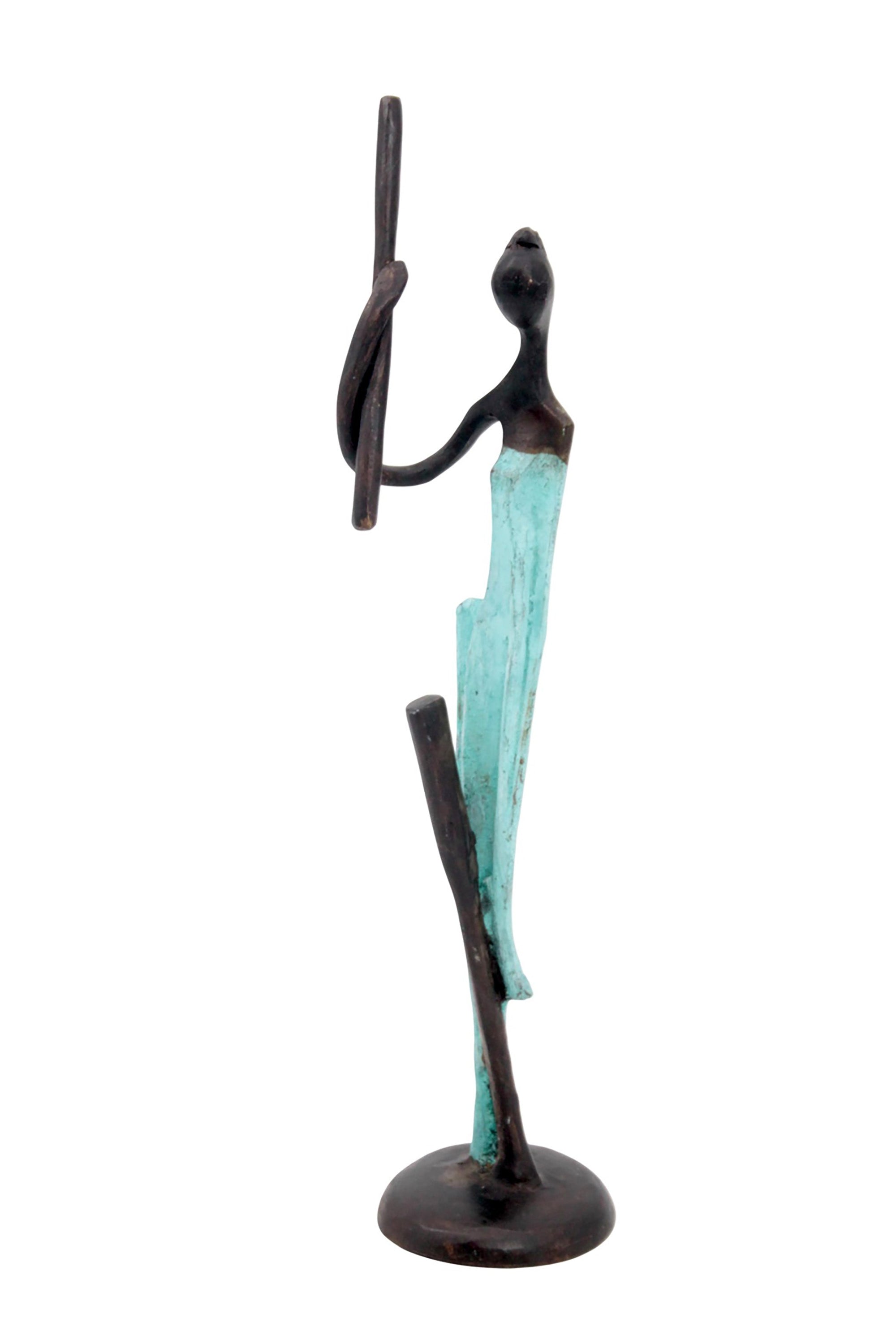 Abdoulaye's bronze 25cm turquoise n°3 