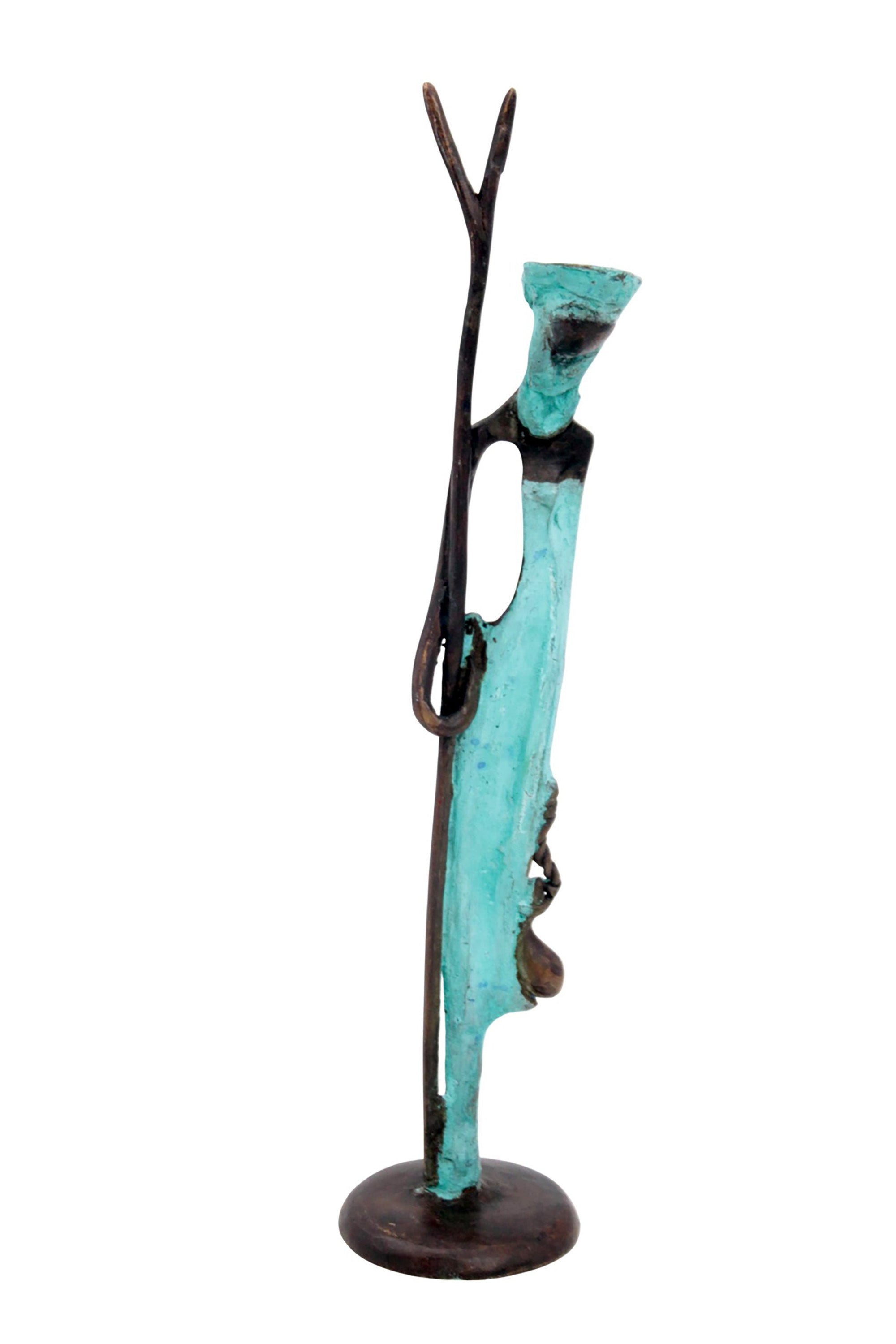 Abdoulaye's bronze 25cm turquoise n°4 