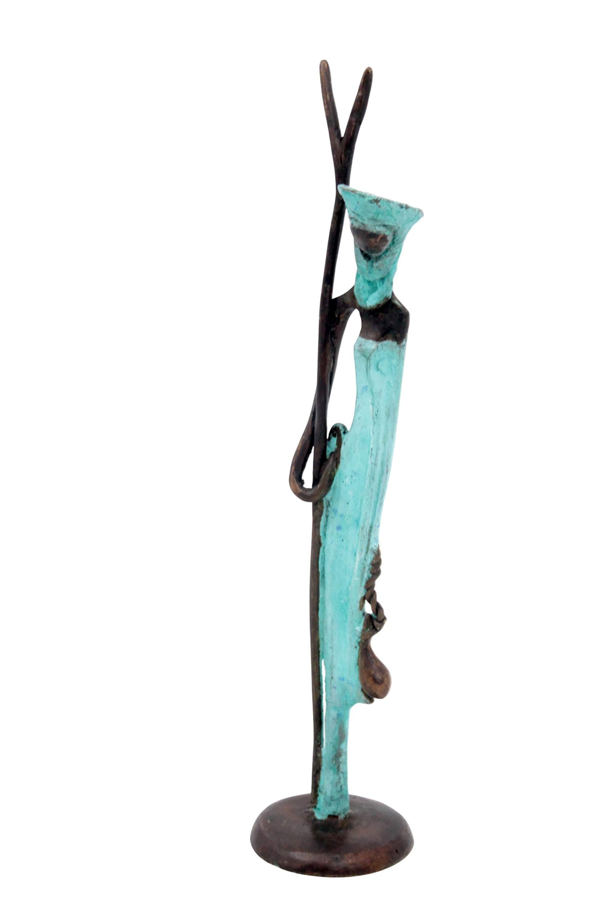 Abdoulaye's bronze 25cm turquoise n°4 