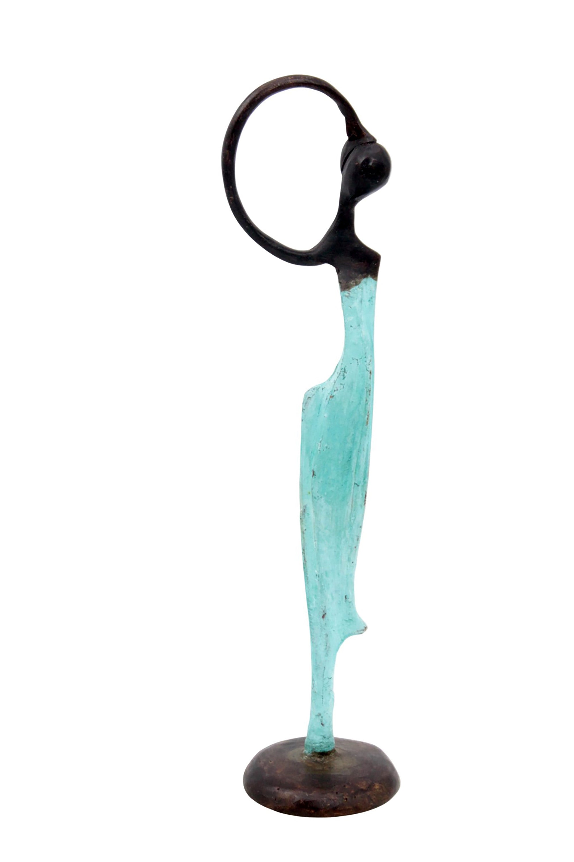 Abdoulaye's bronze 25cm turquoise n°5 