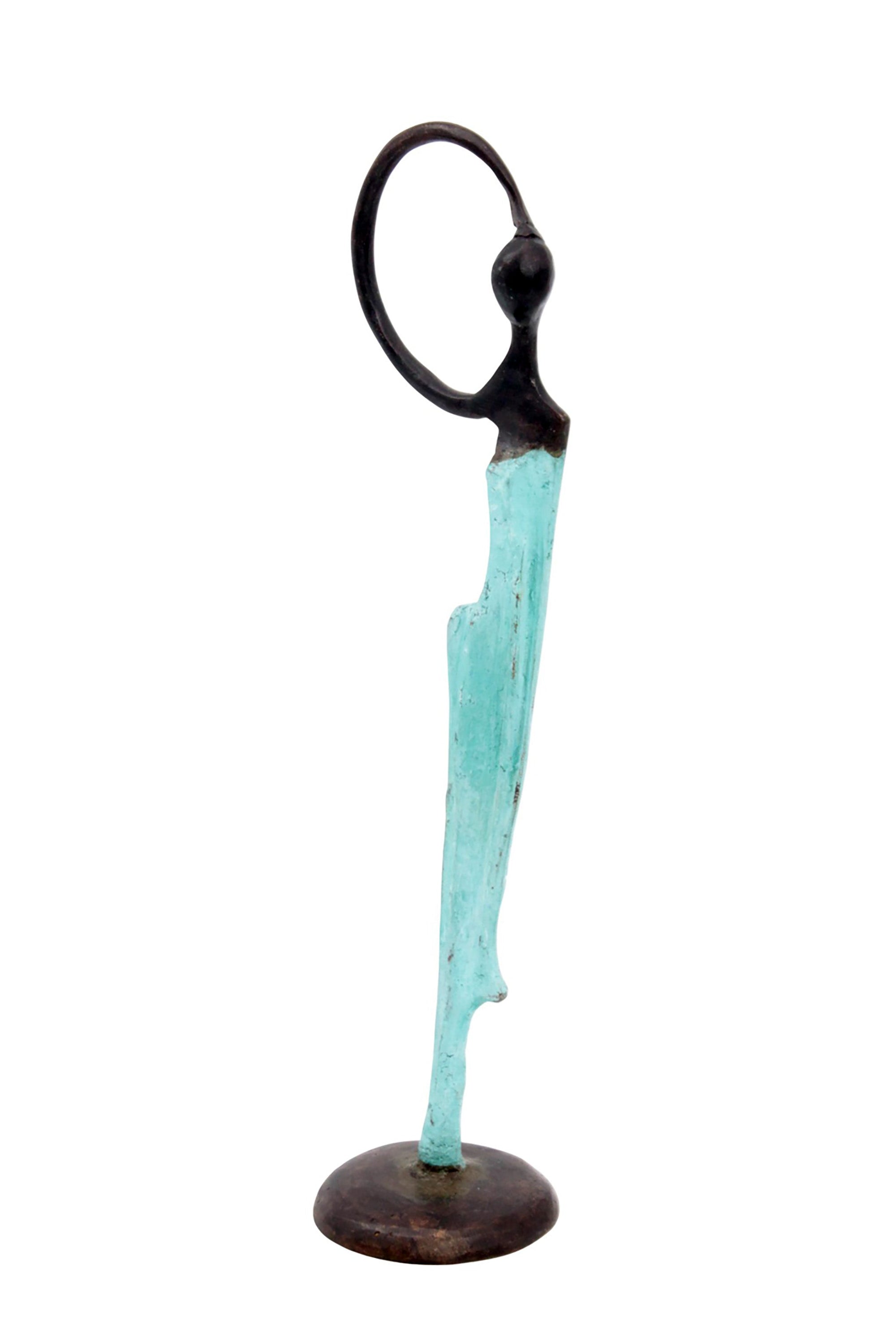 Abdoulaye's bronze 25cm turquoise n°5 