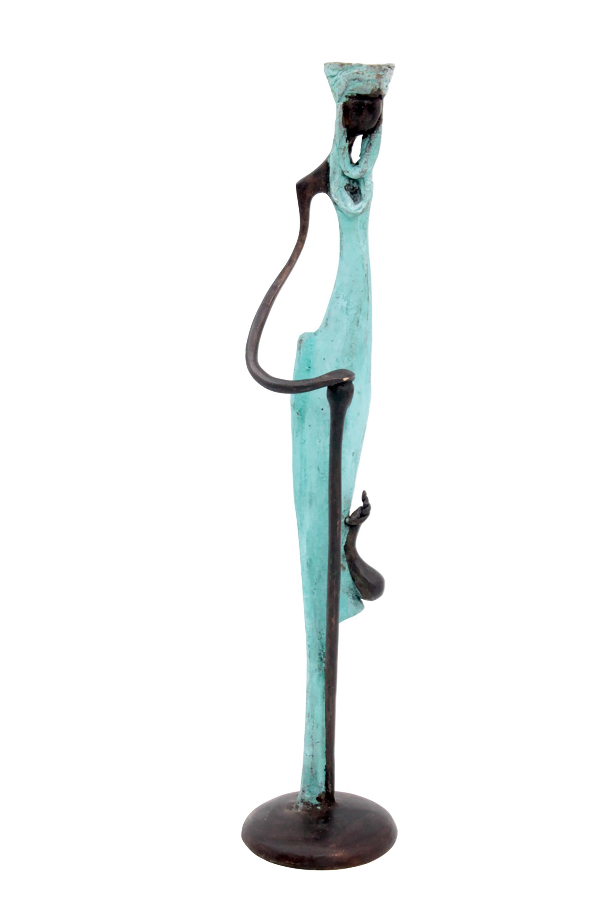 Bronze d'Abdoulaye 35cm turquoise n°1 