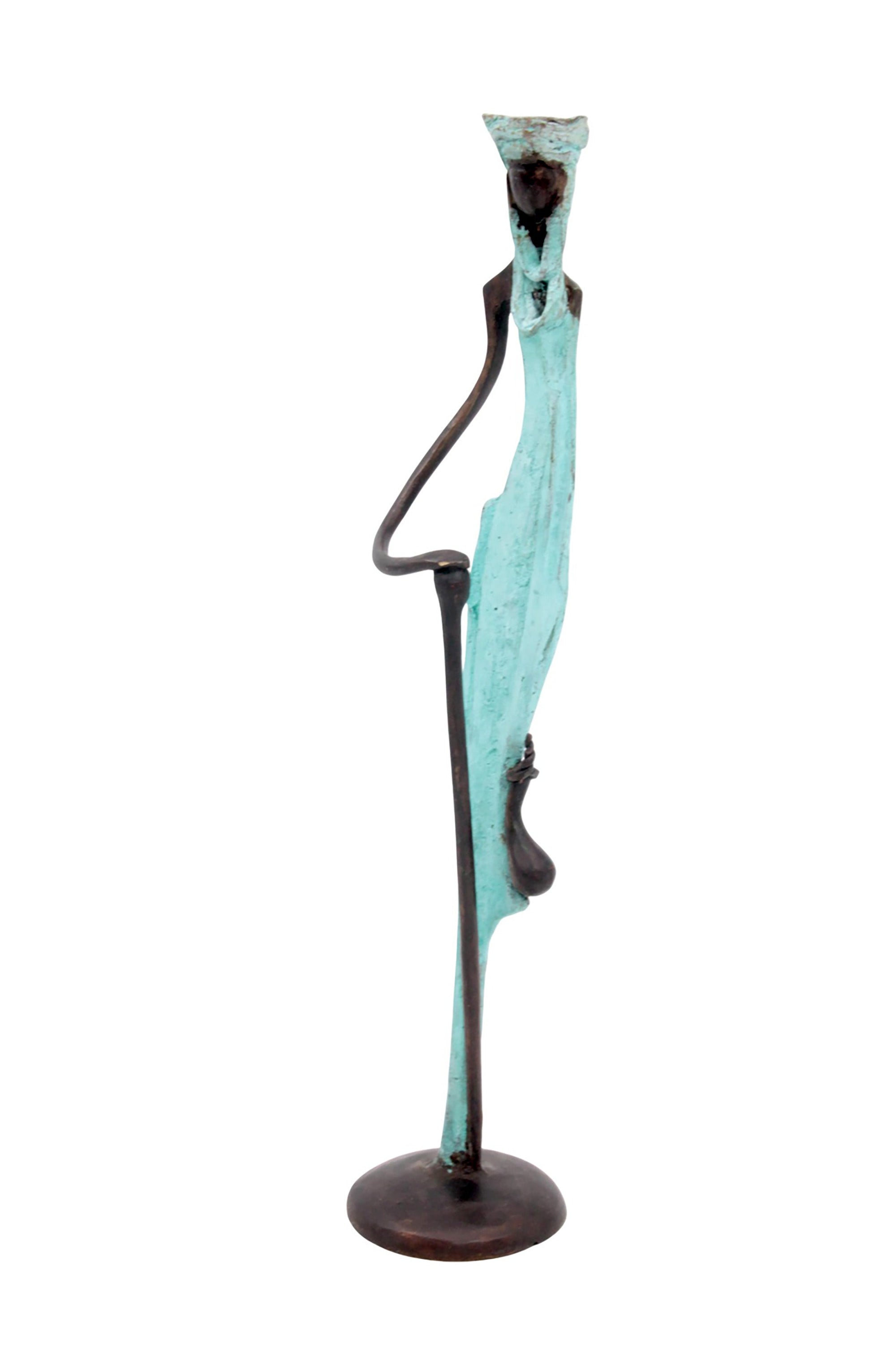 Bronze d'Abdoulaye 35cm turquoise n°1 