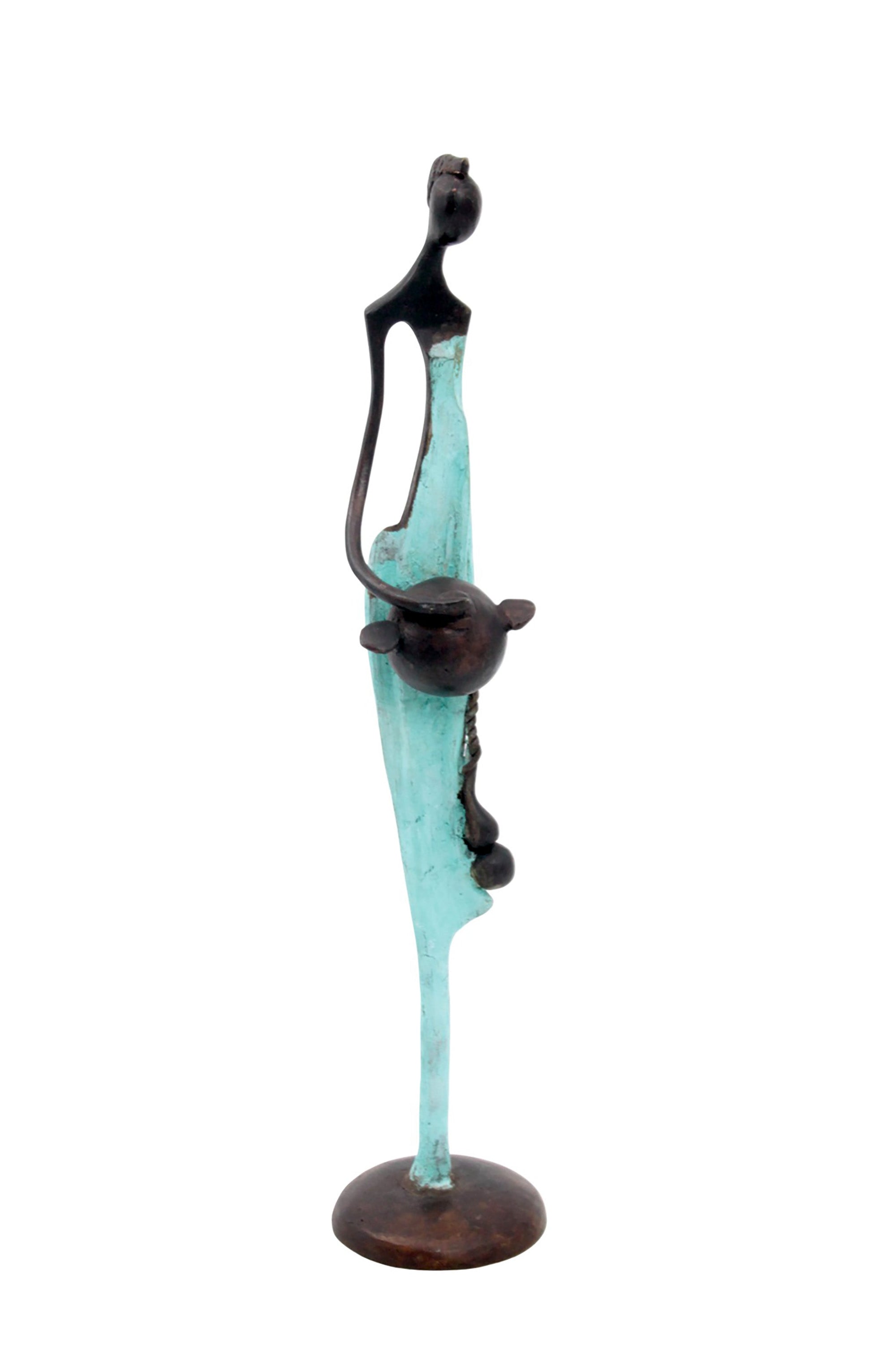 Bronze d'Abdoulaye 35cm turquoise n°2 