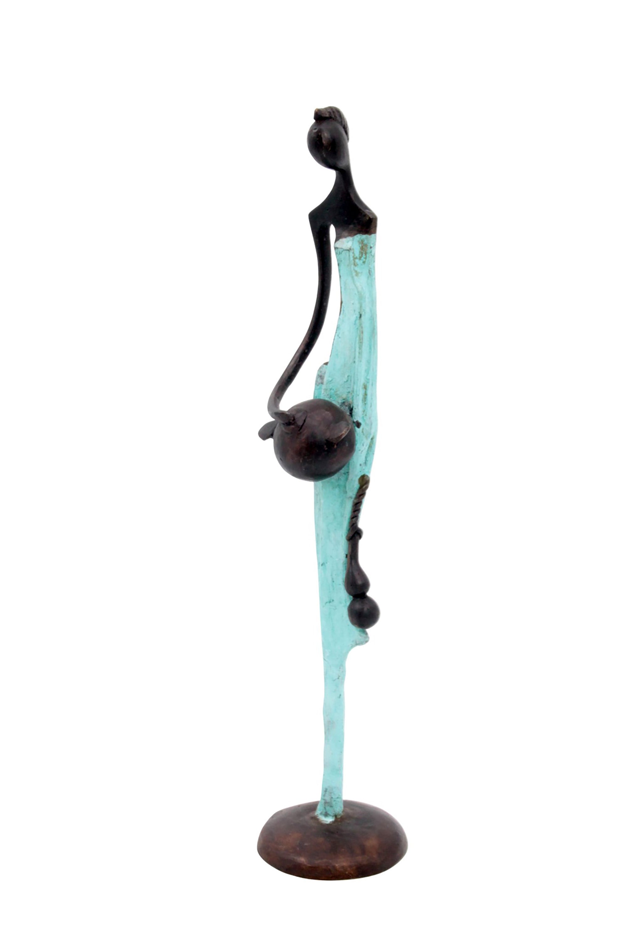 Bronze d'Abdoulaye 35cm turquoise n°2 