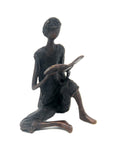 Bronze assis à poser 25 cm noir n°7 Bronzes d'Afrique