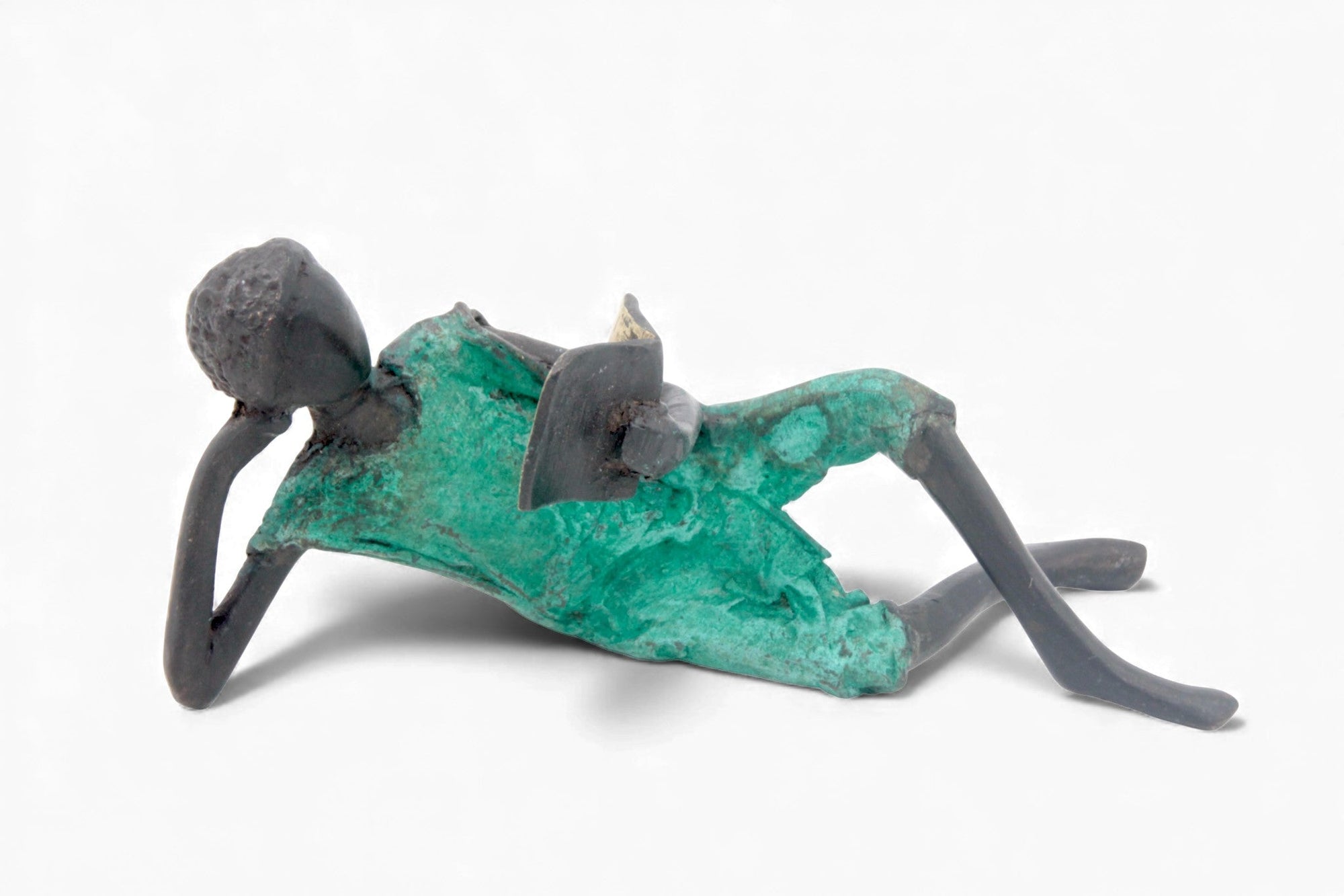 Bronze allongé 20 cm vert n°1 