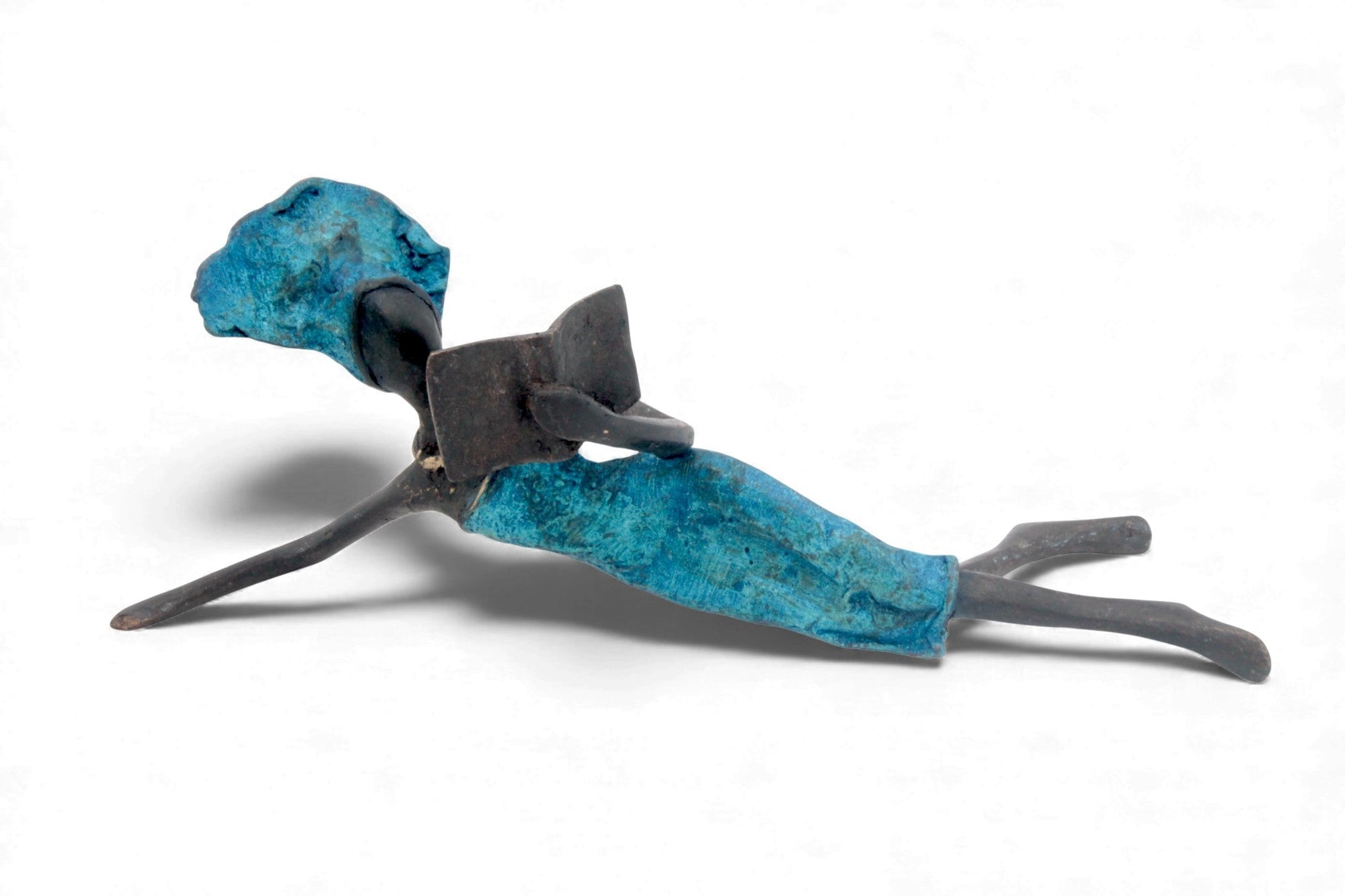 Bronze allongé 20 cm bleu n°1 