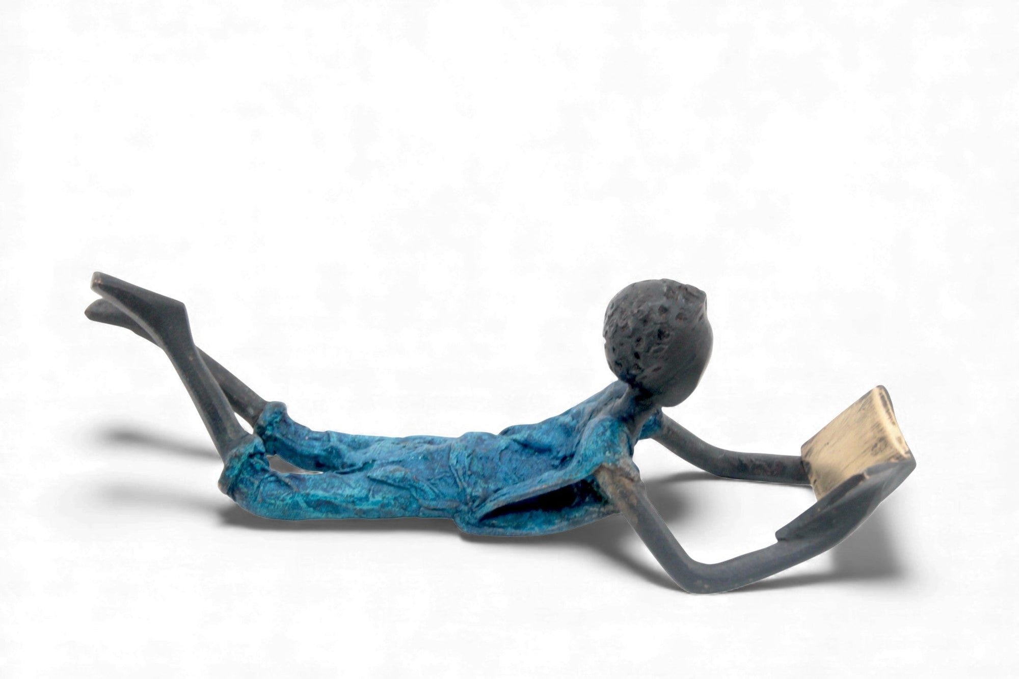Bronze allongé 20 cm bleu n°2 