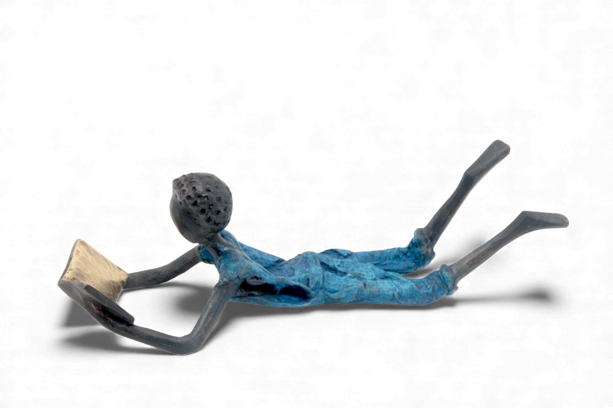 Bronze allongé 20 cm bleu n°2 
