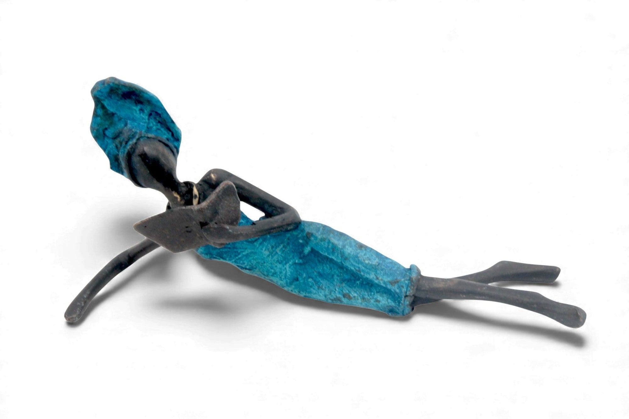 Bronze allongé 20 cm bleu n°5 