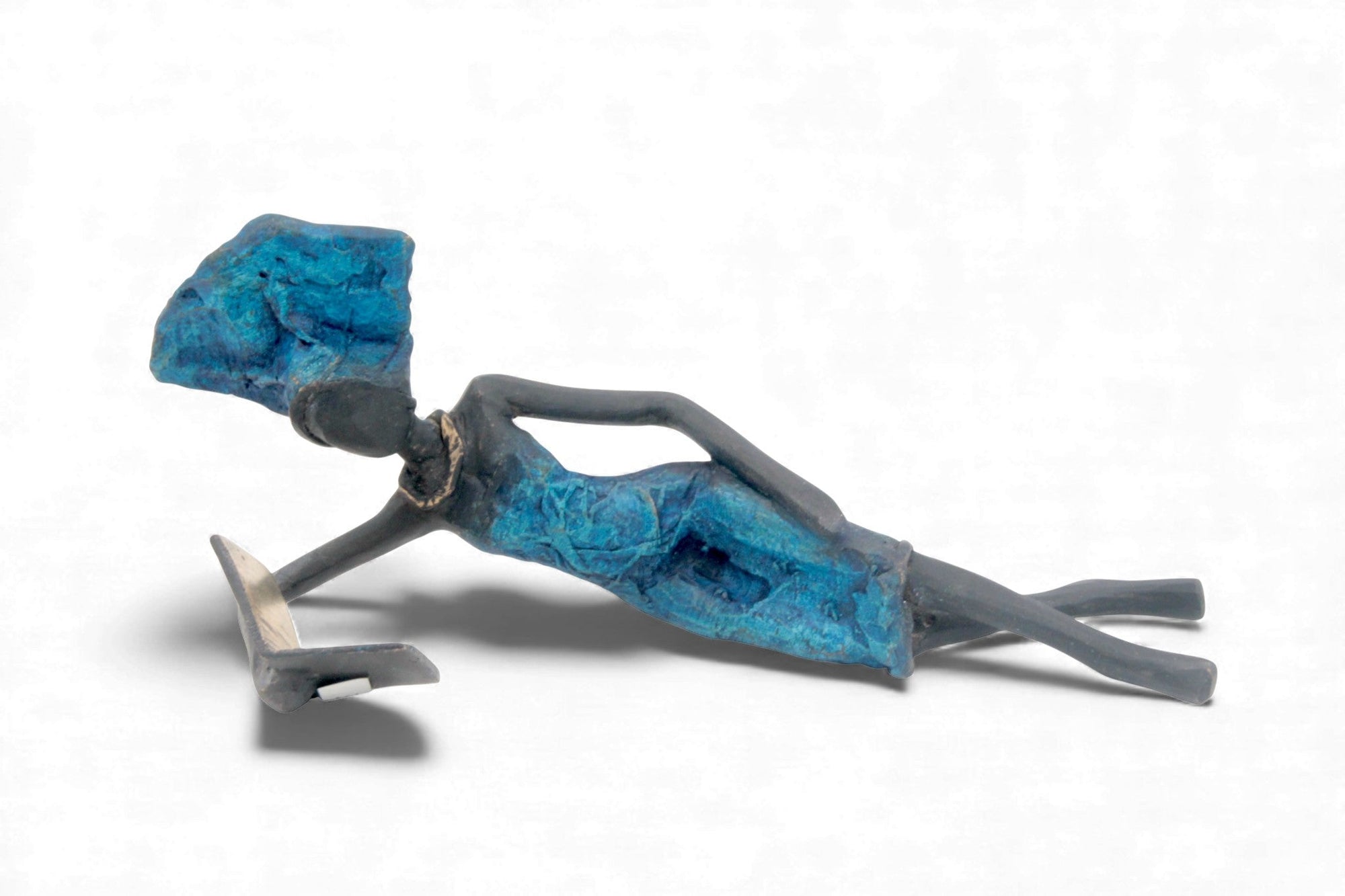 Bronze allongé 20 cm bleu n°7 