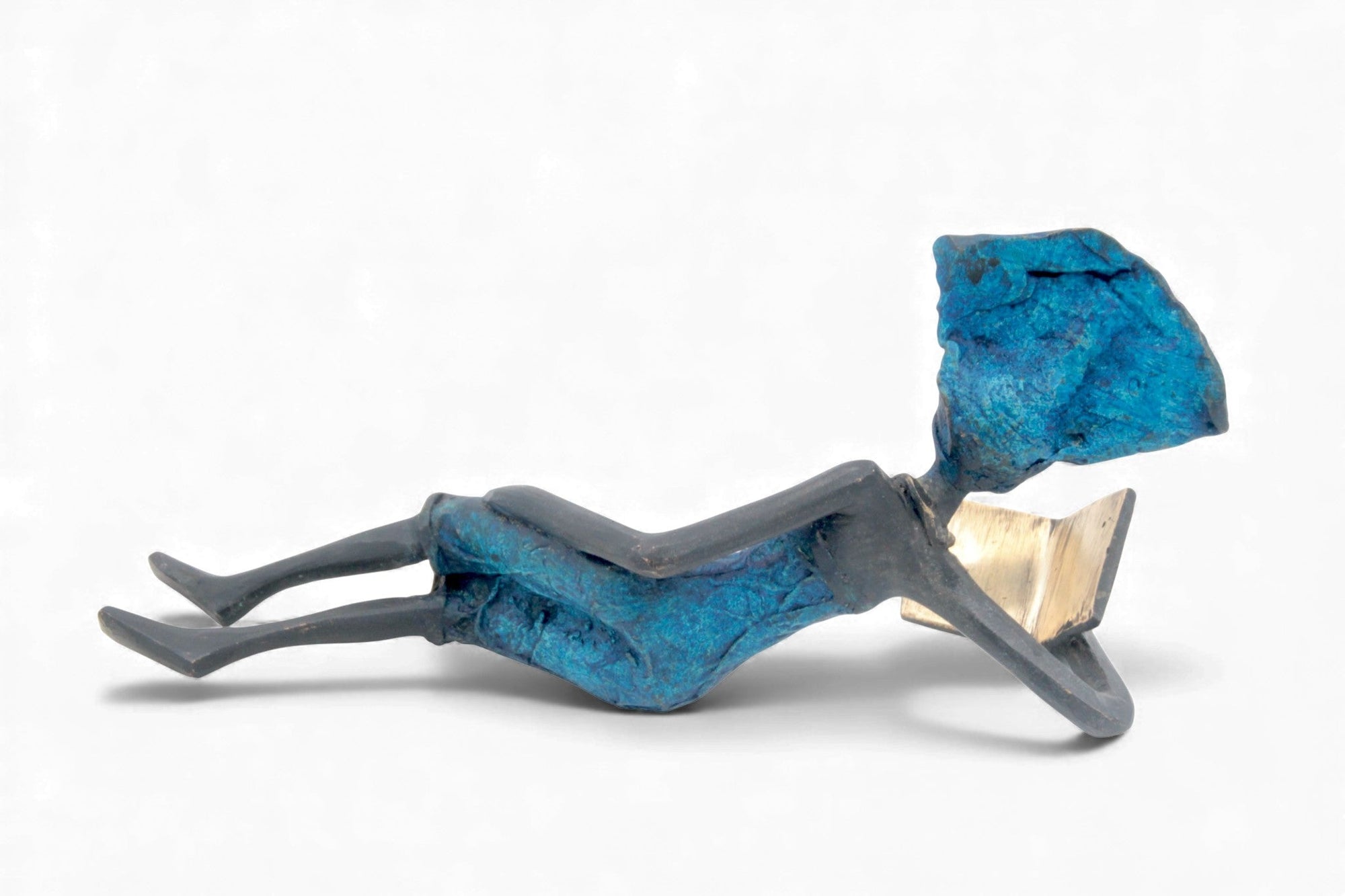 Bronze allongé 20 cm bleu n°7 