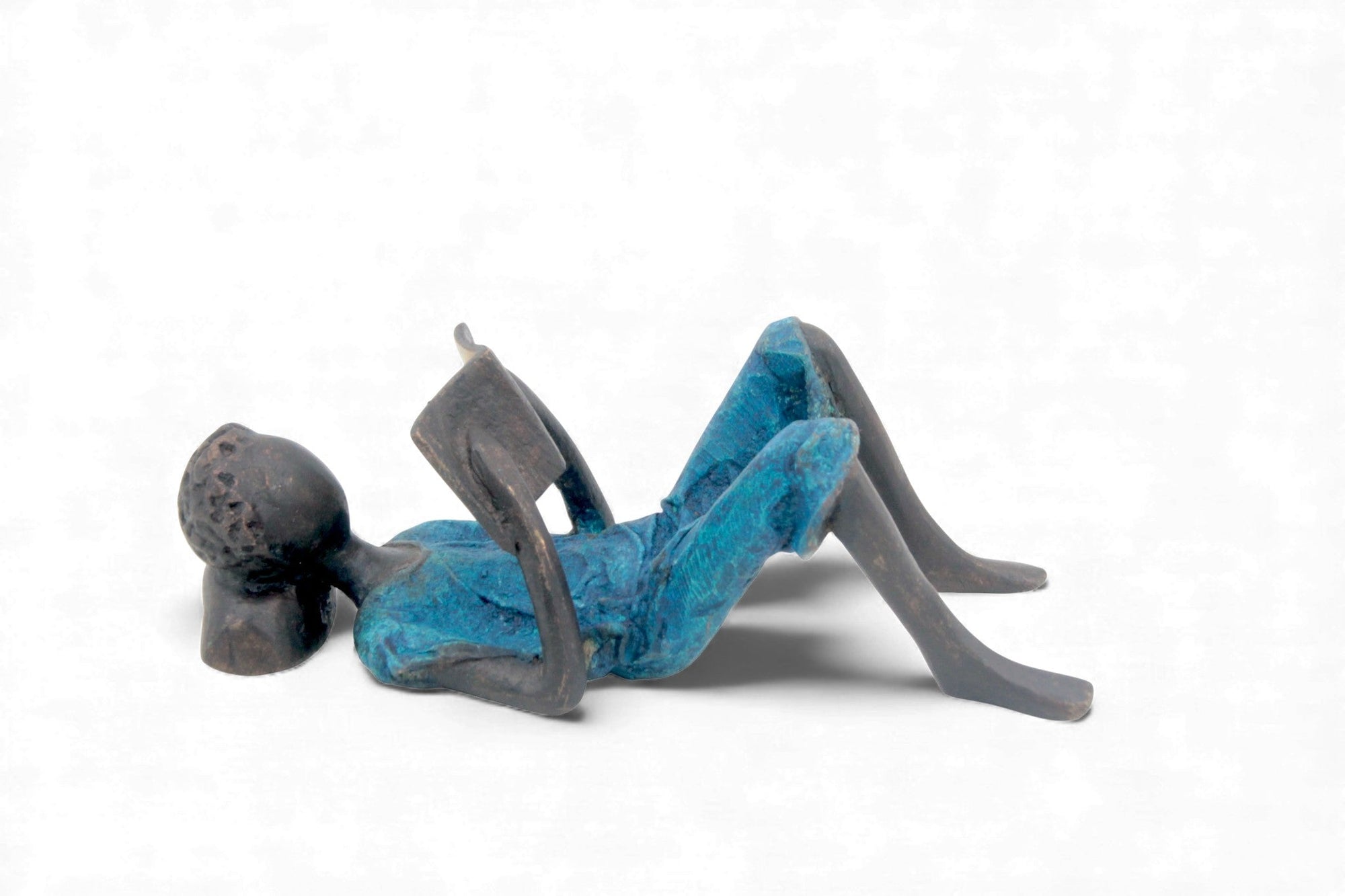 Bronze allongé 20 cm bleu n°8 