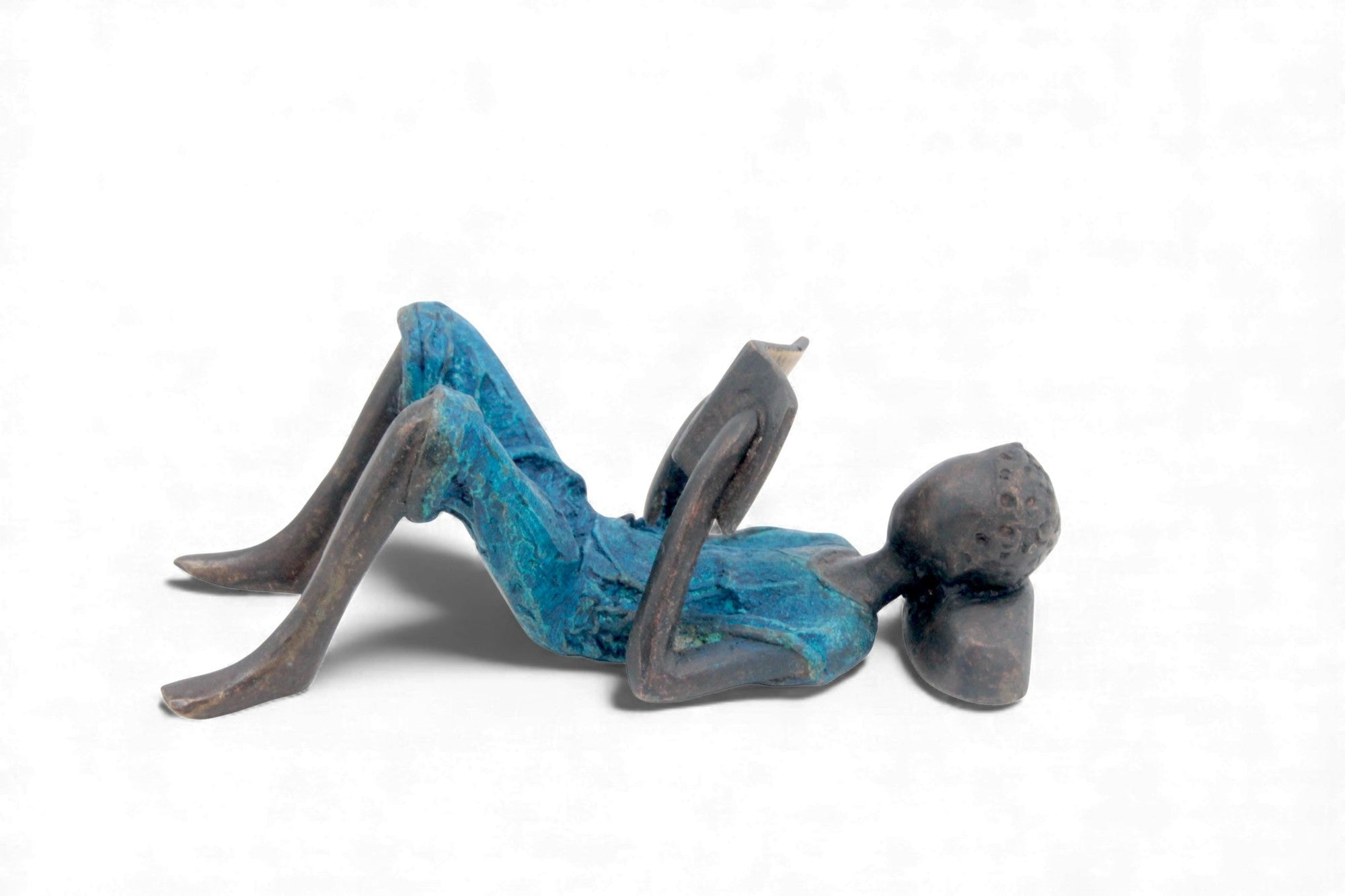 Bronze allongé 20 cm bleu n°8 