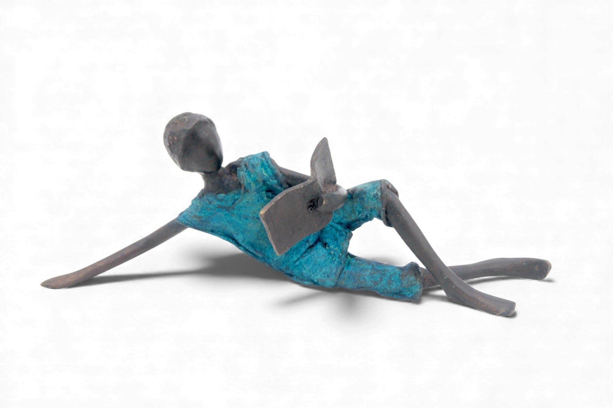 Bronze allongé 20 cm bleu n°12 