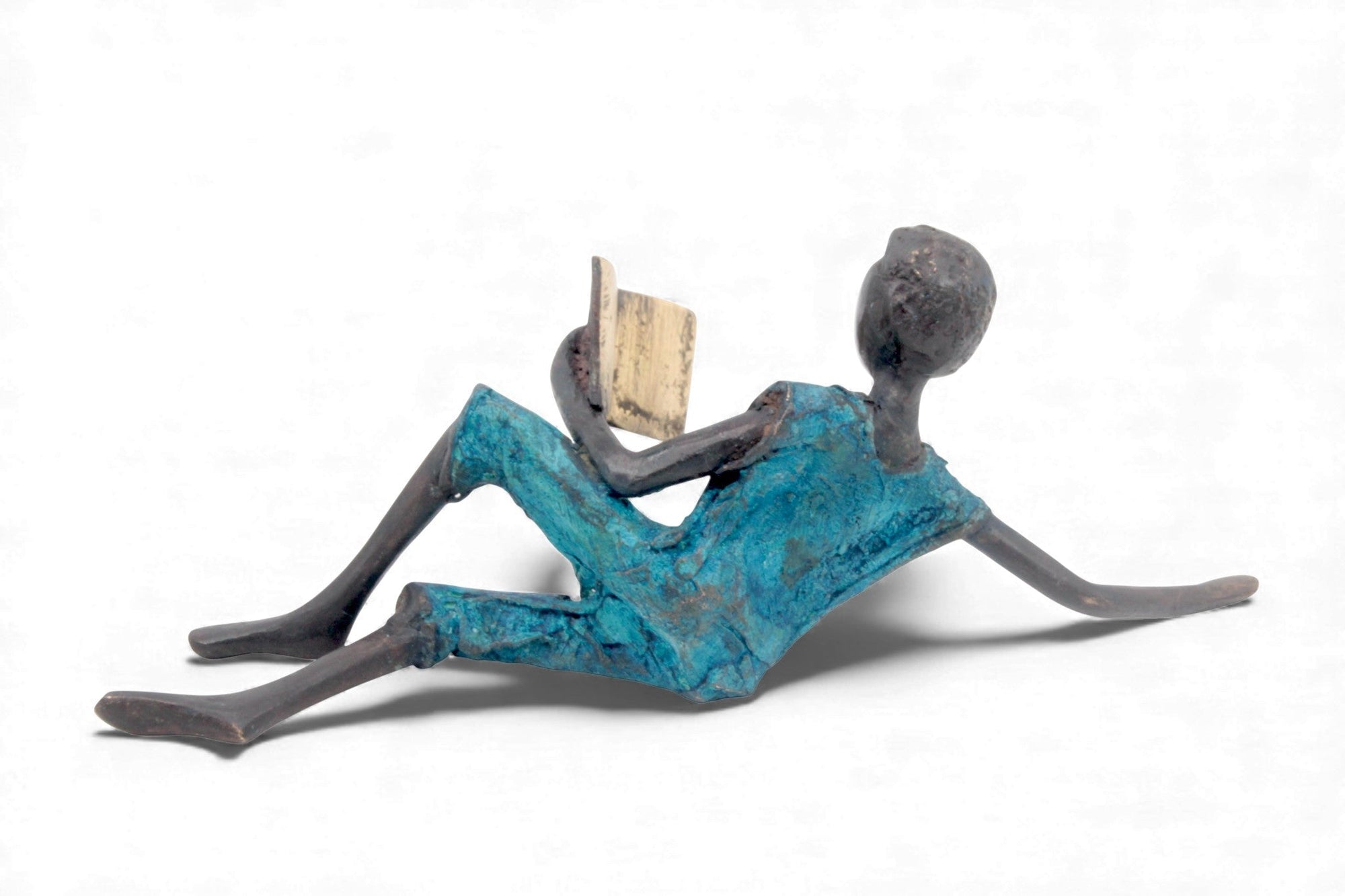 Bronze allongé 20 cm bleu n°12 