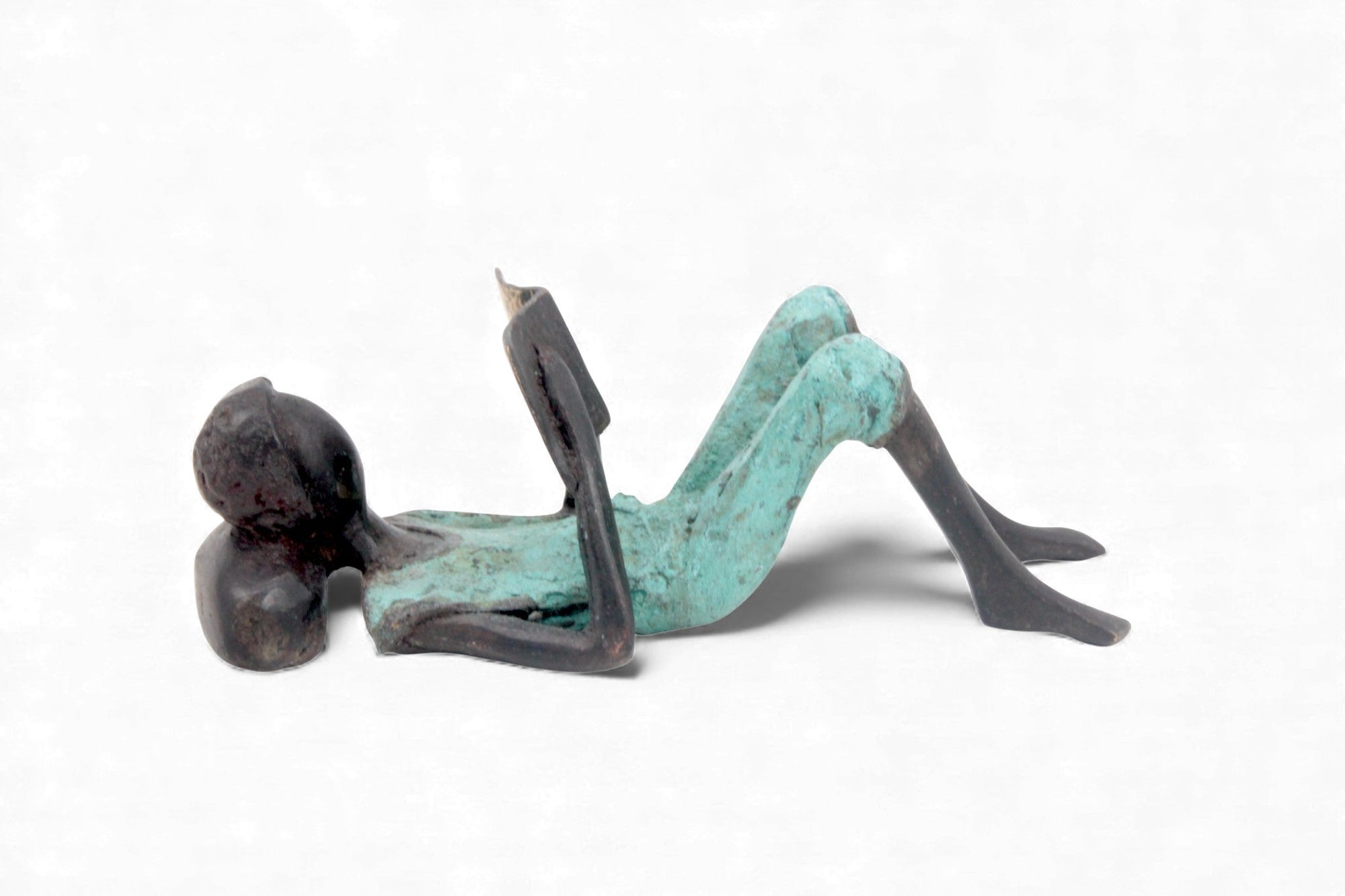Bronze allongé 20 cm turquoise n°1 