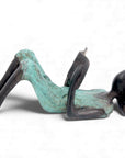 Bronze allongé 20 cm turquoise n°1 