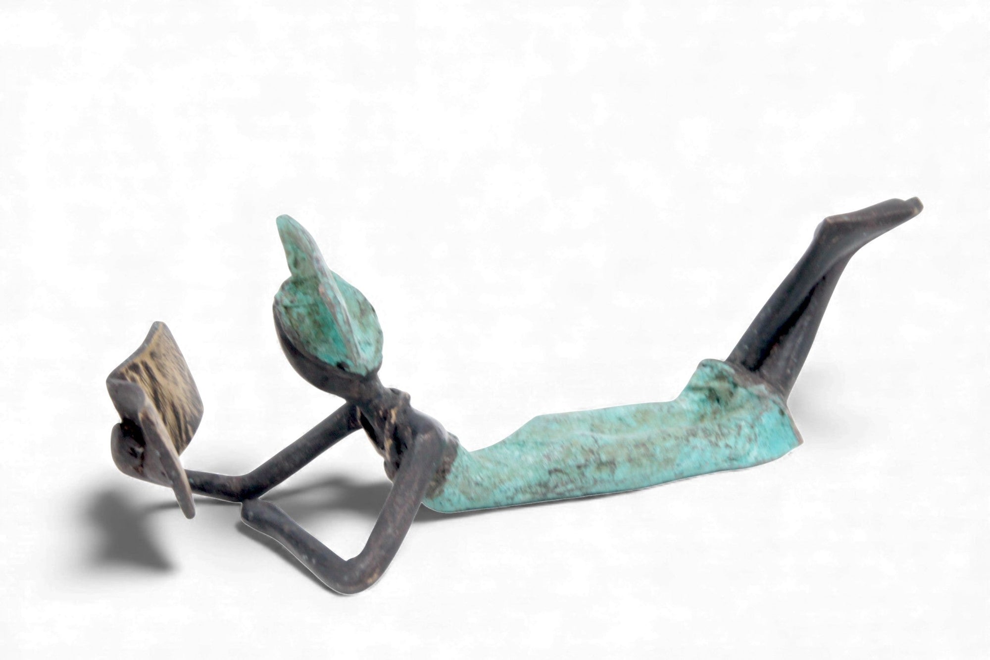 Bronze allongé 20 cm turquoise n°2 