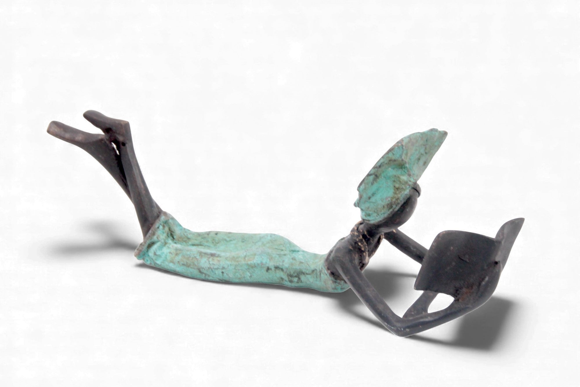 Bronze allongé 20 cm turquoise n°2 