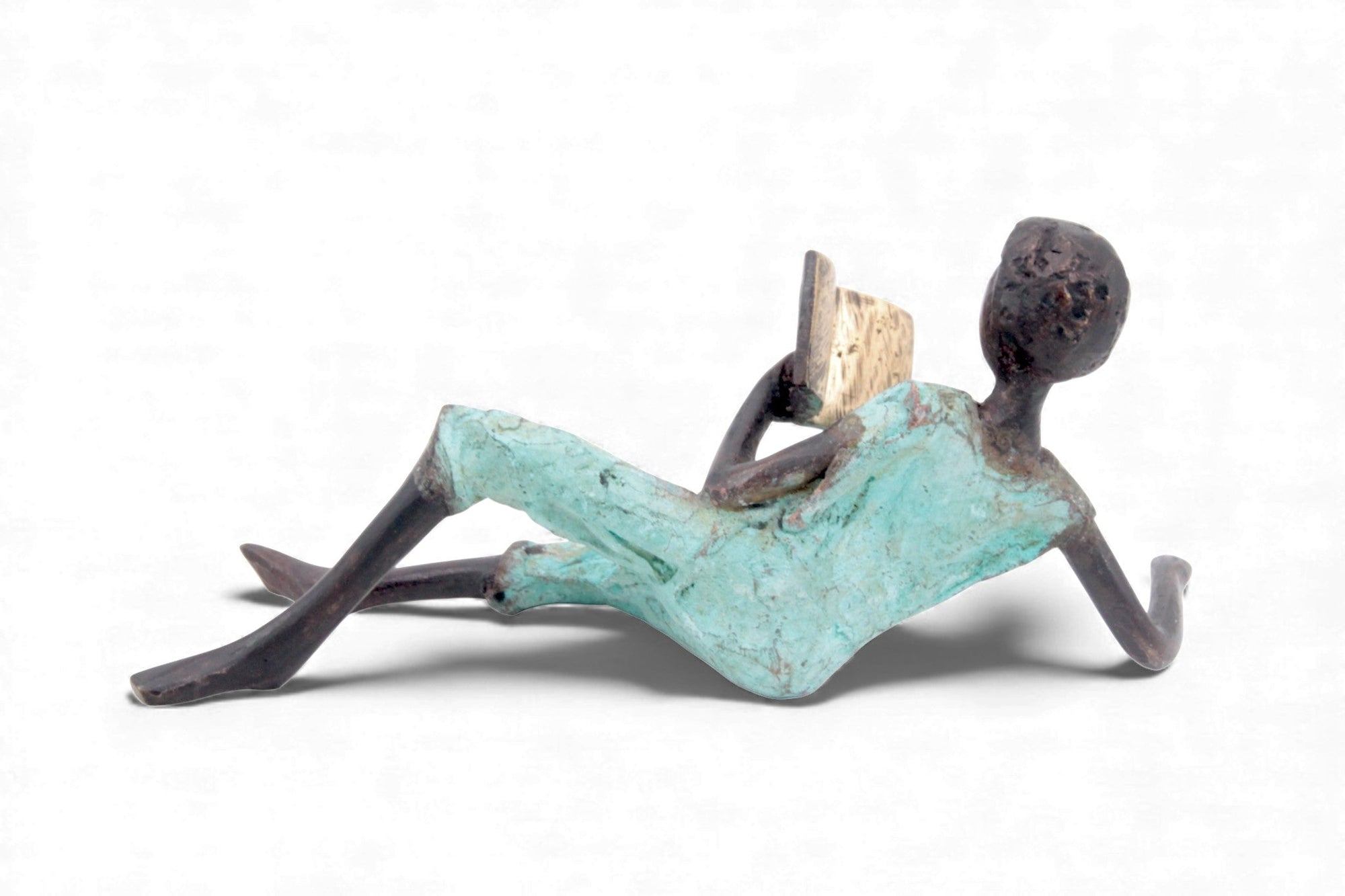 Bronze allongé 20 cm turquoise n°3 