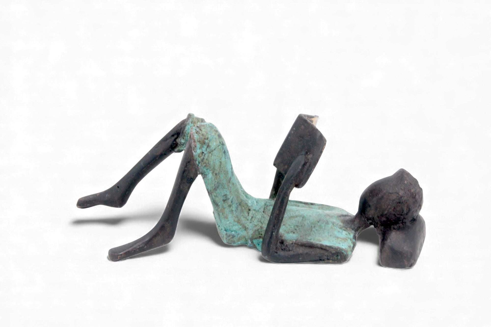 Bronze allongé 20 cm turquoise n°5 