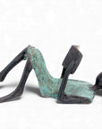 Bronze allongé 20 cm turquoise n°5 