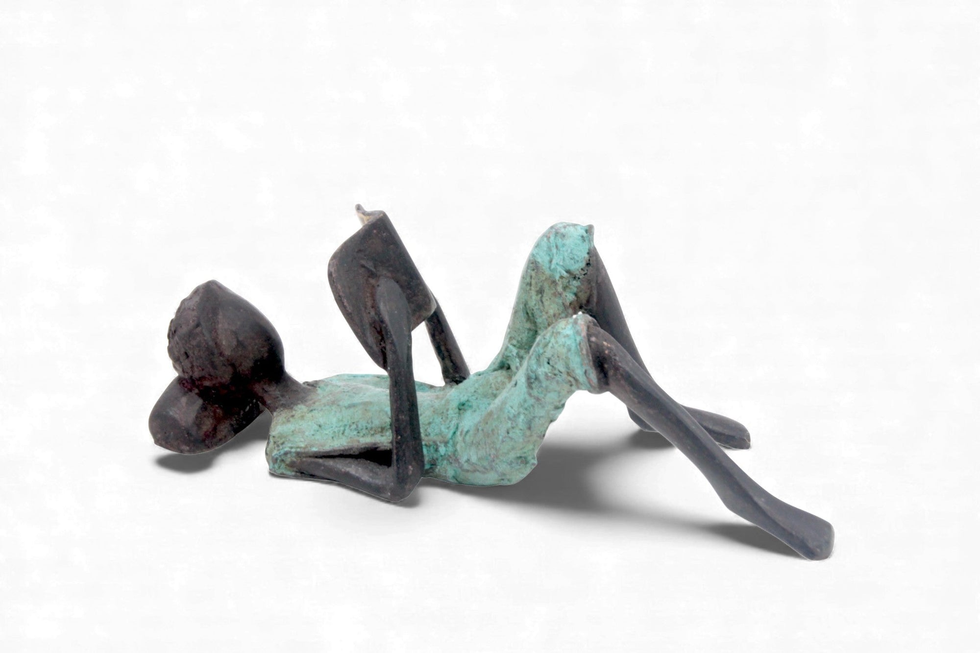 Bronze allongé 20 cm turquoise n°5 