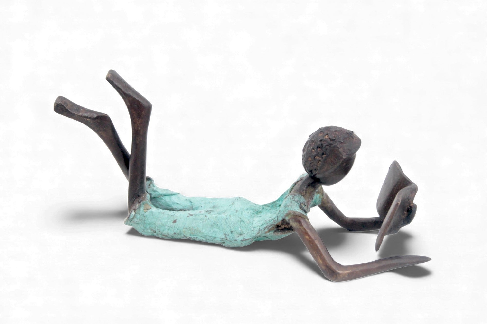Bronze allongé 20 cm turquoise n°7 