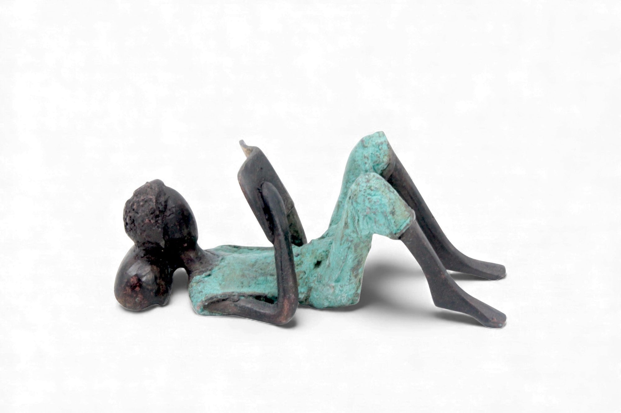 Bronze allongé 20 cm turquoise n°9 