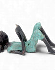 Bronze allongé 20 cm turquoise n°9 