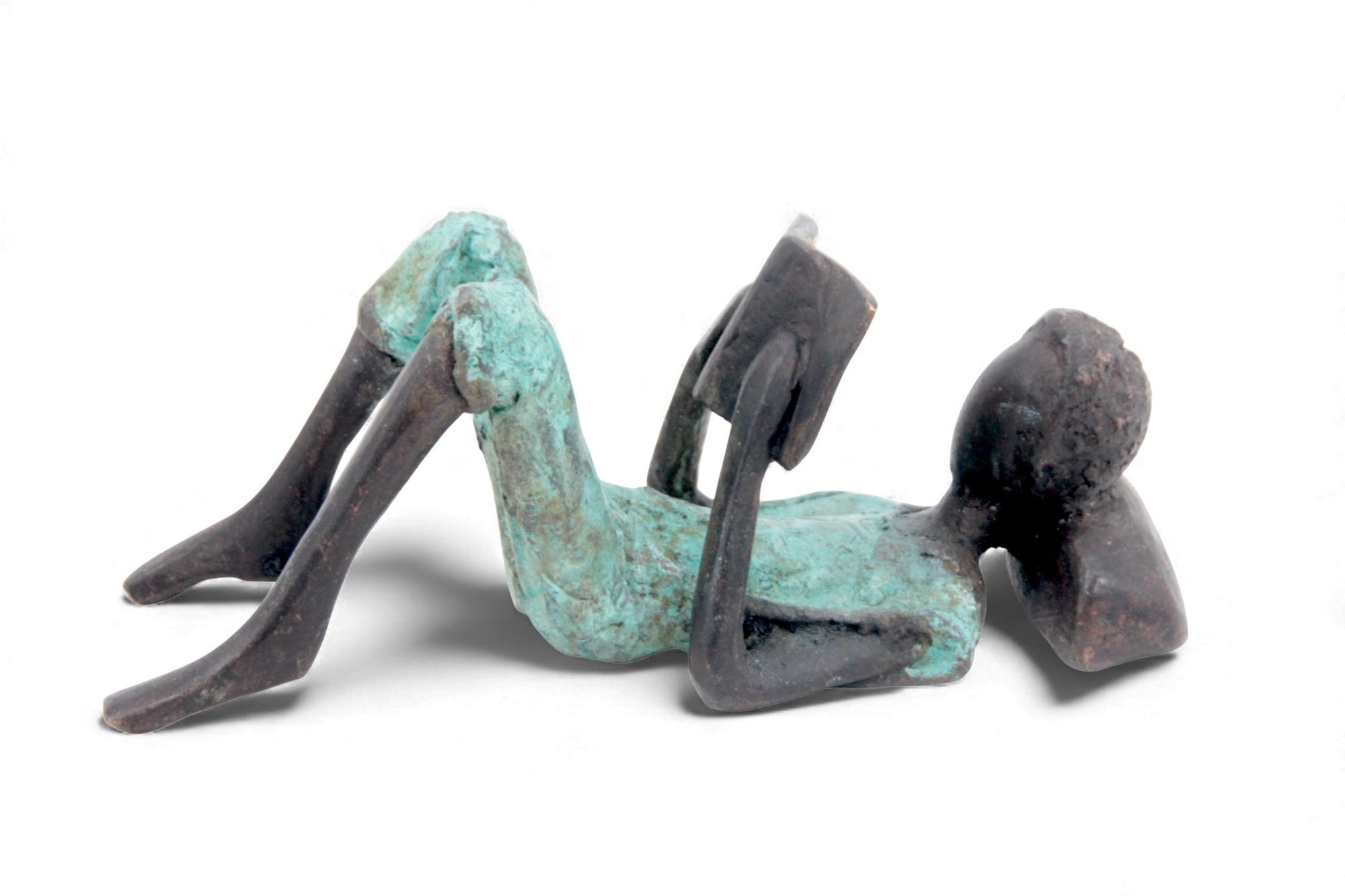 Bronze allongé 20 cm turquoise n°9 