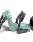 Bronze allongé 20 cm turquoise n°9 