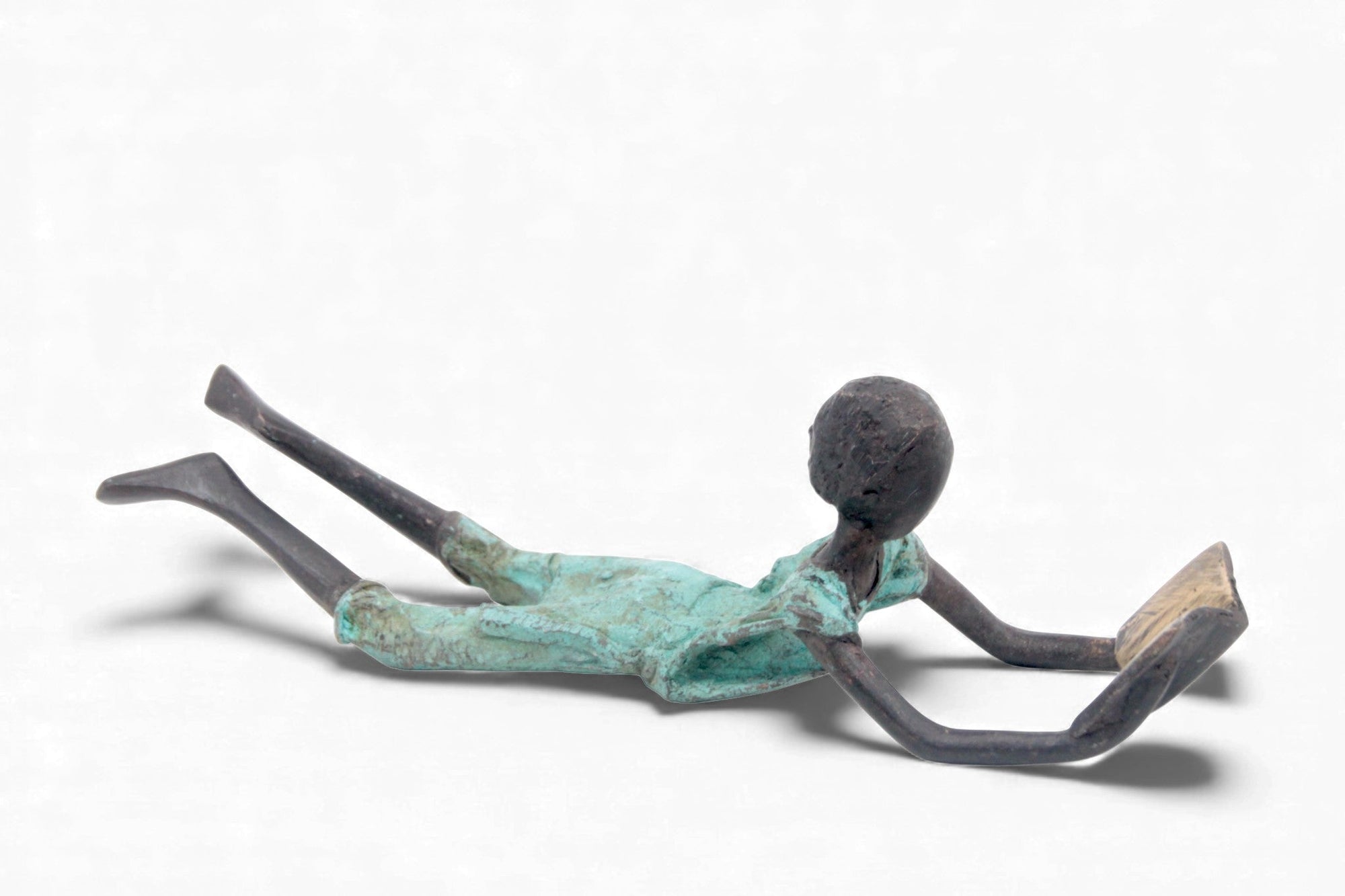 Bronze allongé 20 cm turquoise n°11 