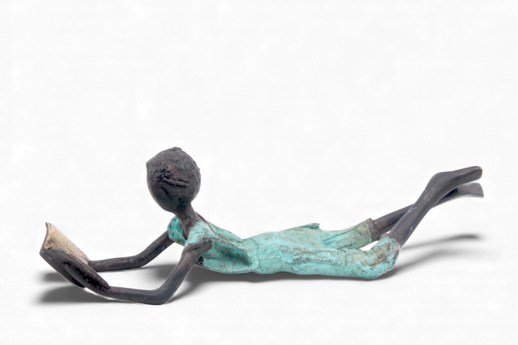 Bronze allongé 20 cm turquoise n°11 
