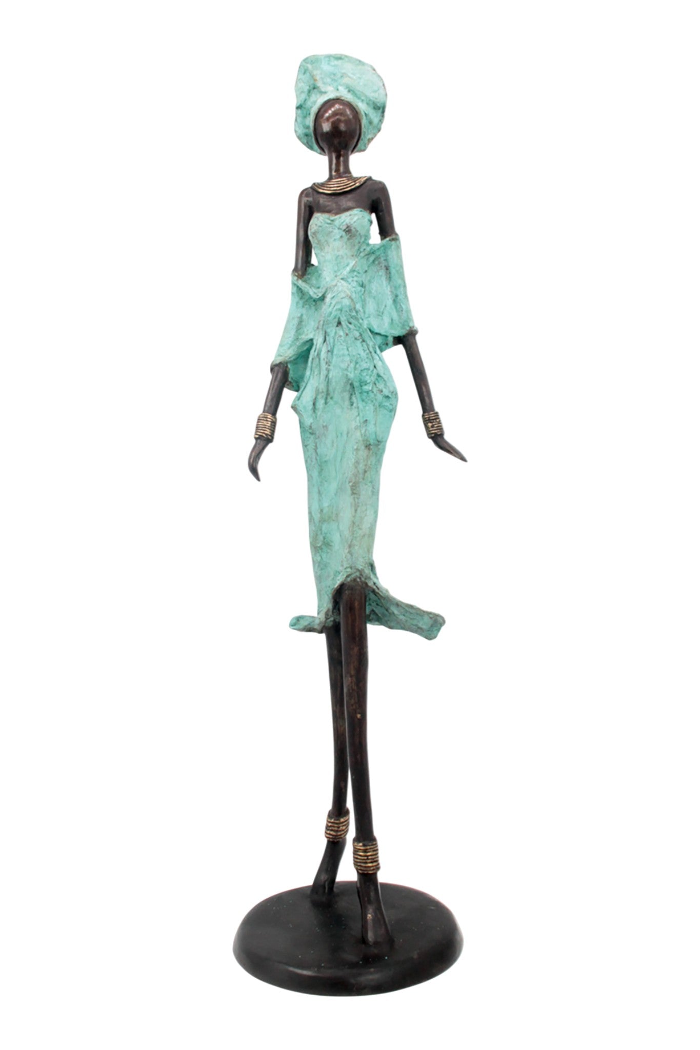 Bronze Issouf 70 cm turquoise n°1 