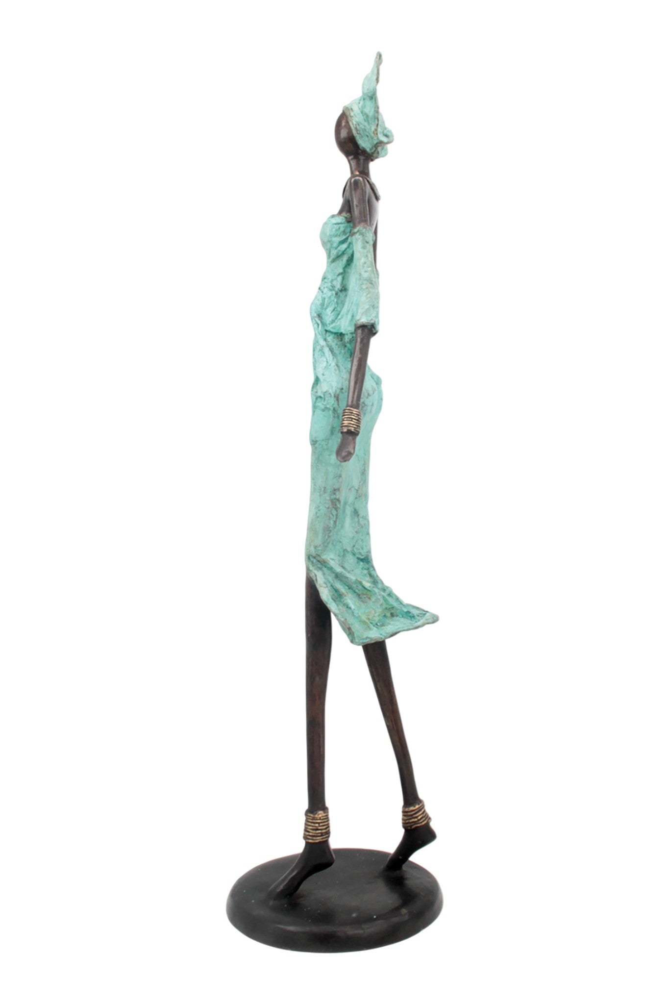 Bronze Issouf 70 cm turquoise n°1 