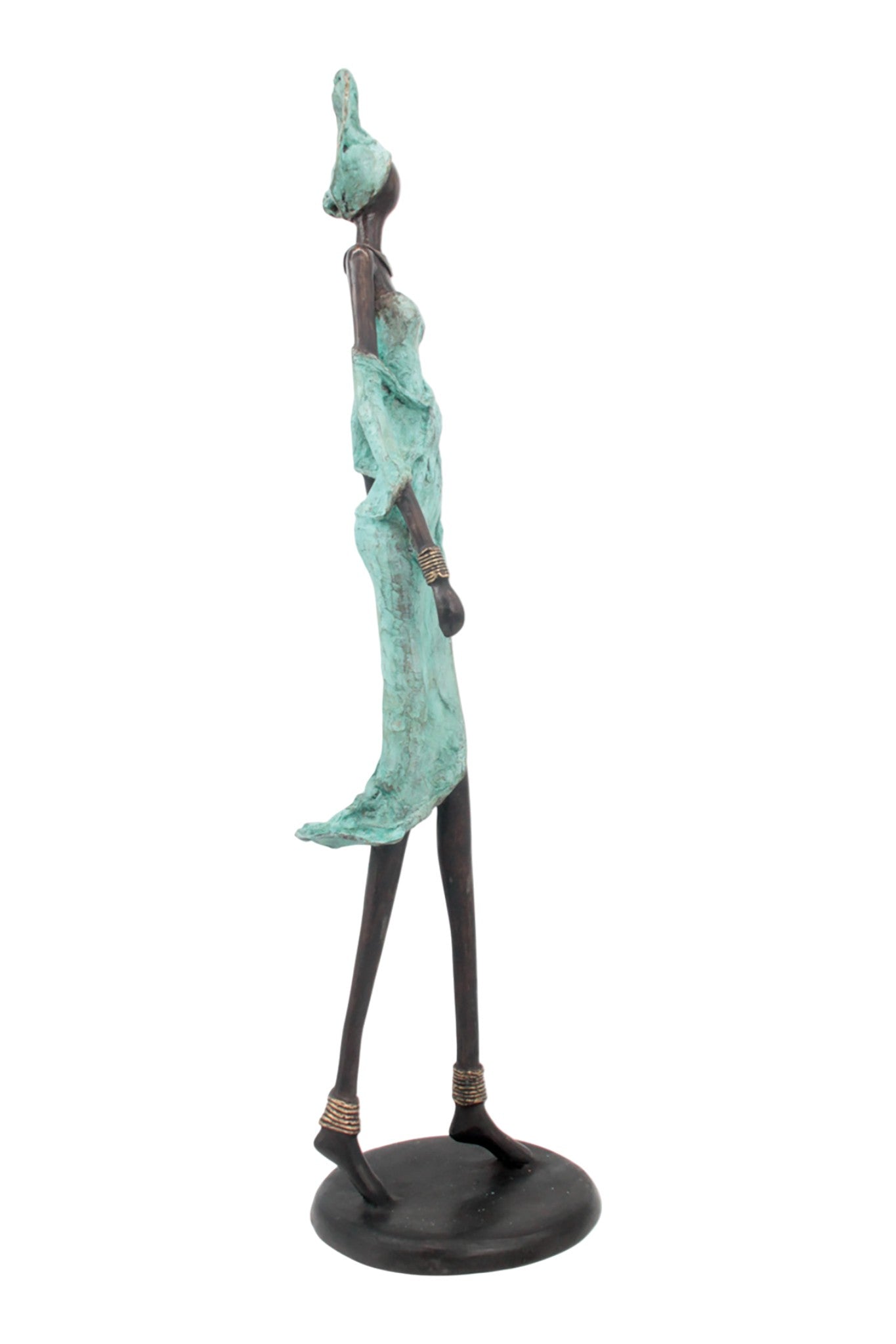 Bronze Issouf 70 cm turquoise n°1 