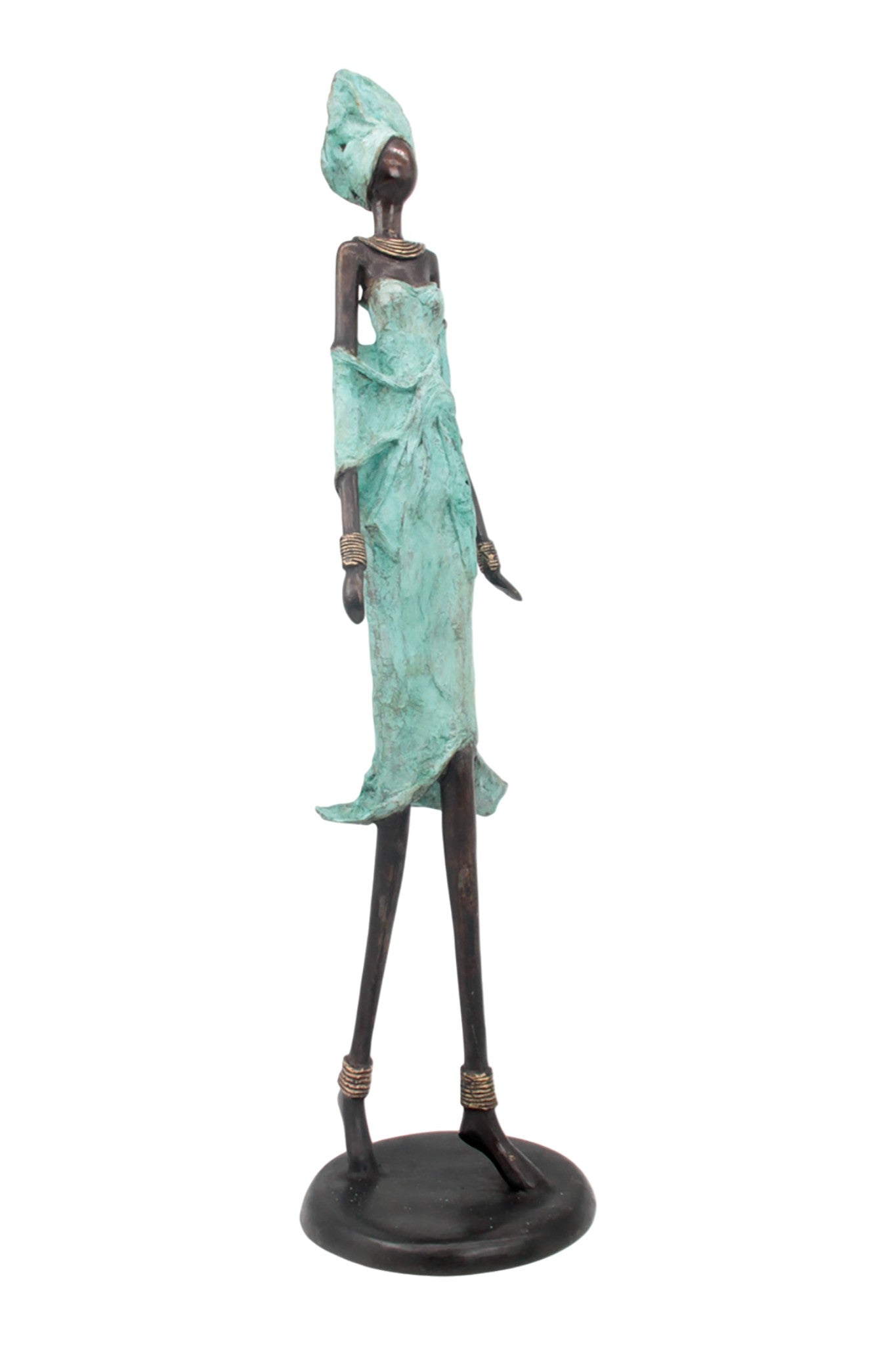 Bronze Issouf 70 cm turquoise n°1 