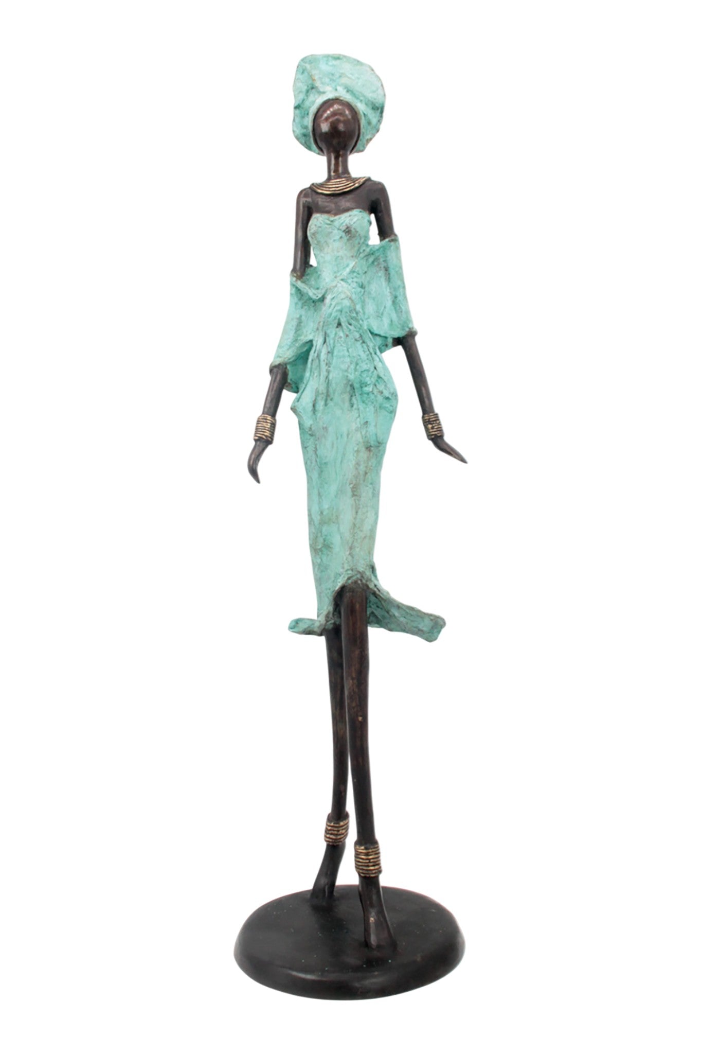 Bronze Issouf 70 cm turquoise n°1 