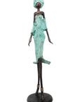 Bronze Issouf 70 cm turquoise n°1 