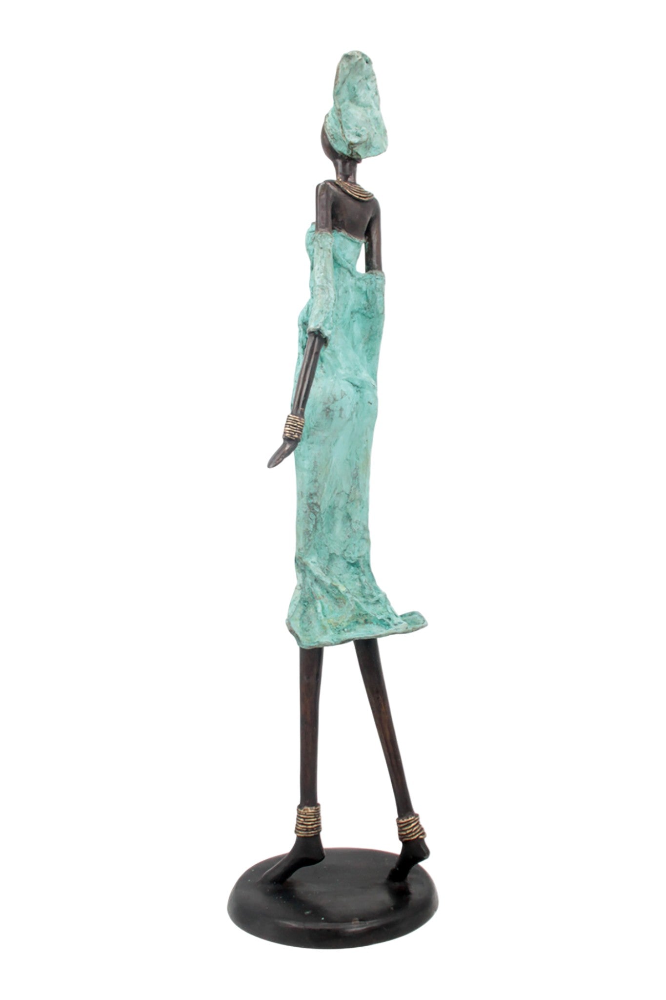 Bronze Issouf 70 cm turquoise n°1 