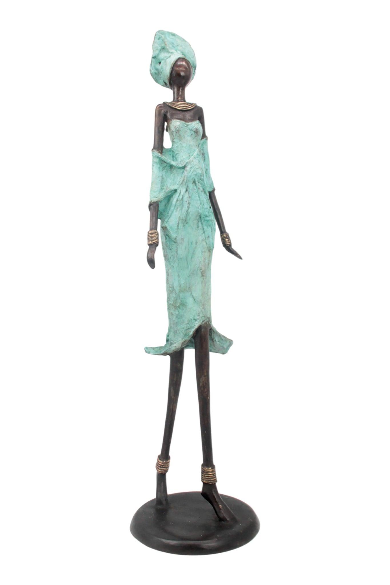 Bronze Issouf 70 cm turquoise n°1 