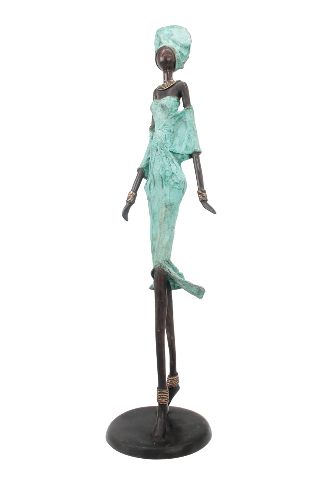 Bronze Issouf 70 cm turquoise n°1 