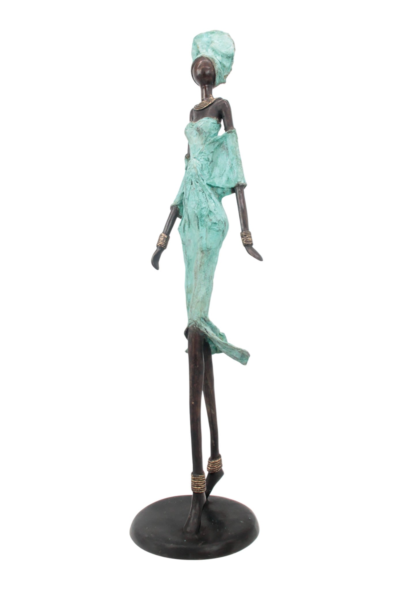 Bronze Issouf 70 cm turquoise n°1 