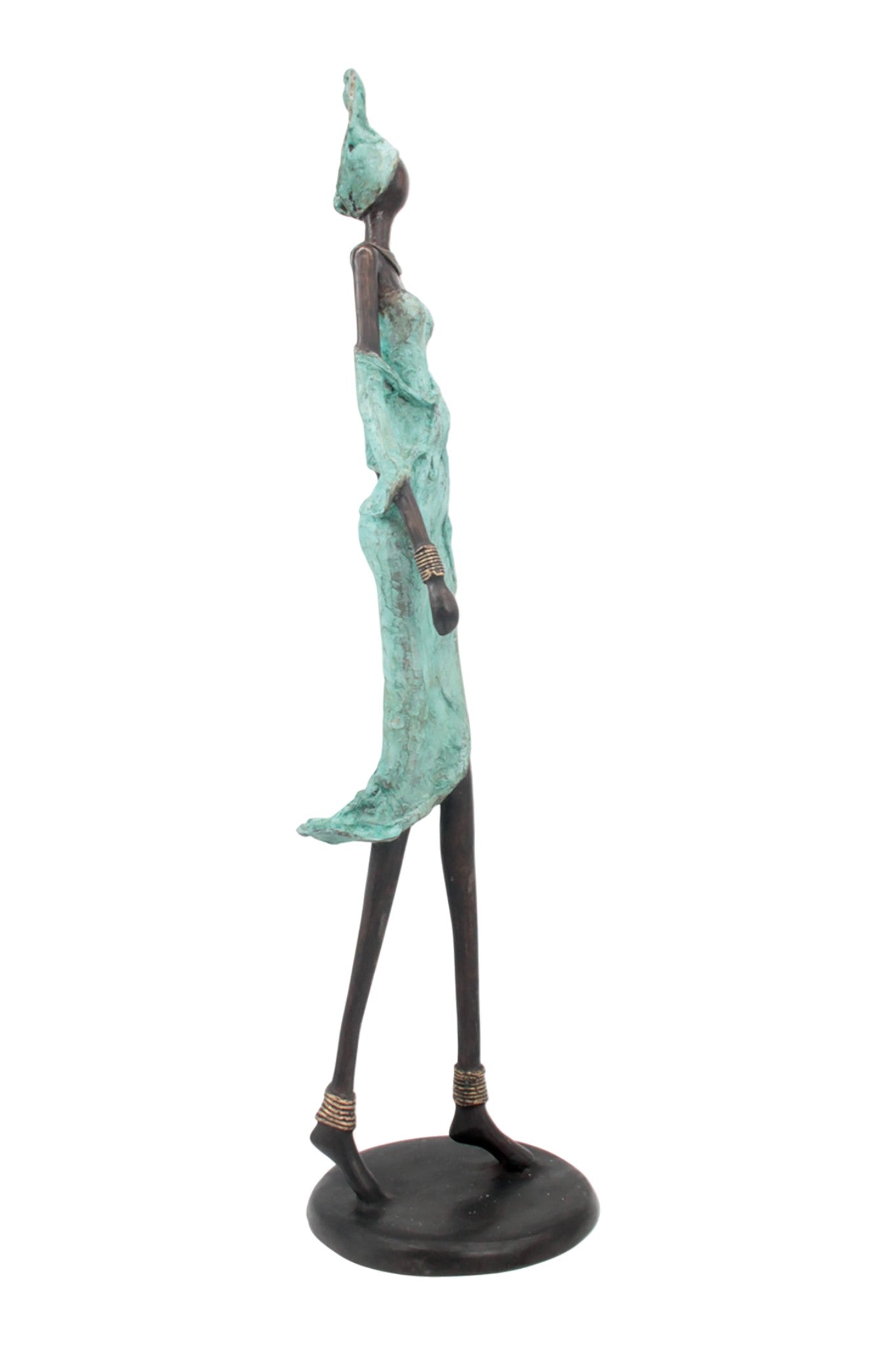 Bronze Issouf 70 cm turquoise n°1 