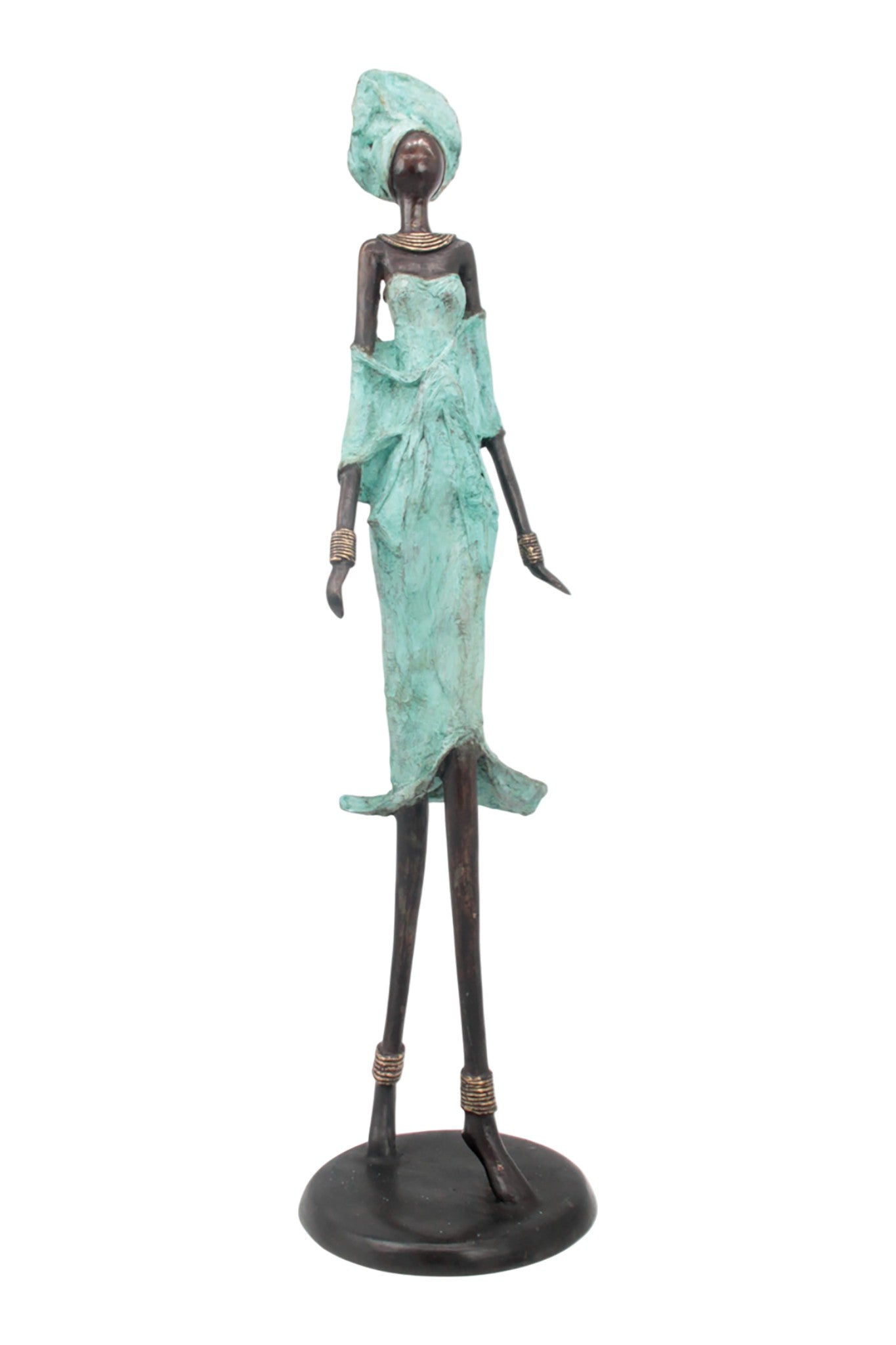 Bronze Issouf 70 cm turquoise n°1 