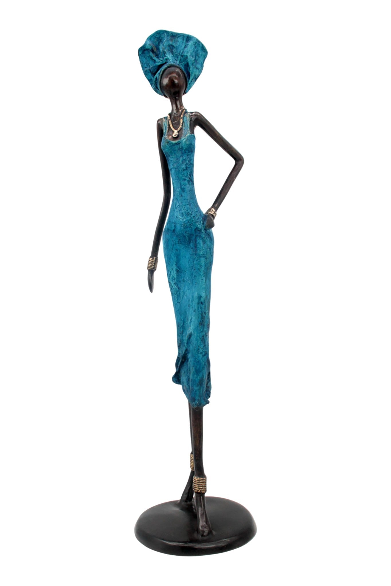 Bronze Issouf 70 cm bleu n°2 