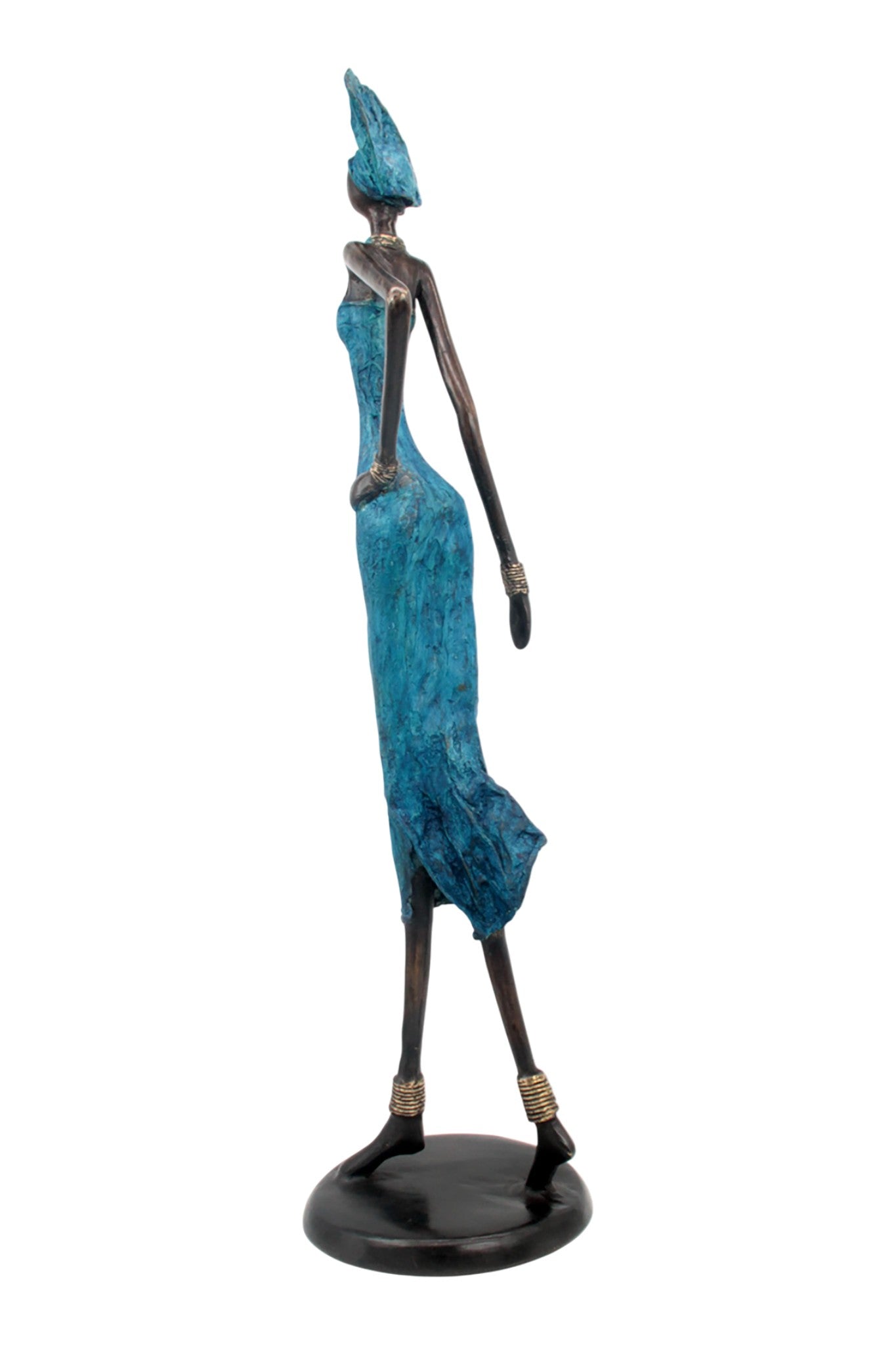 Bronze Issouf 70 cm bleu n°2 
